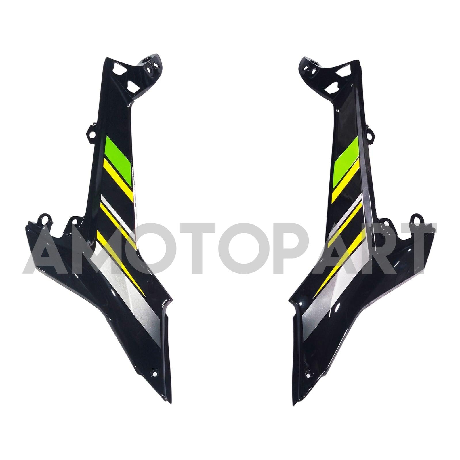 Amotopart 2017-2019 Kawasaki ER6F/Ninja650R Black&Green Style1 Fairing Kit