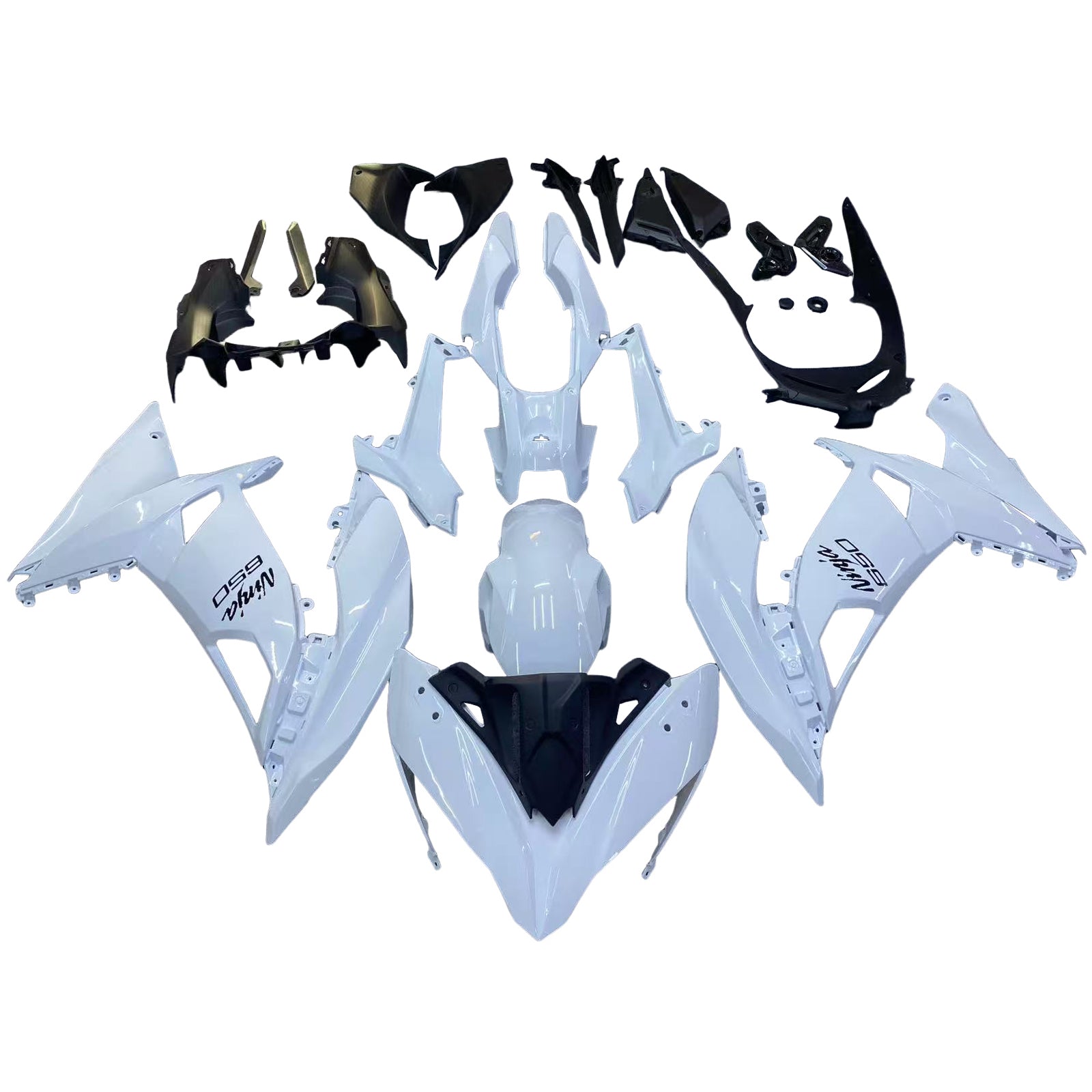 Amotopart 2017-2019 Kawasaki ER6F/Ninja650R White Fairing Kit