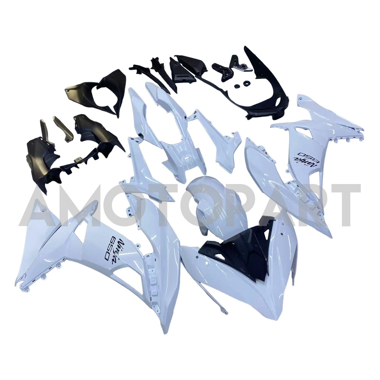 Amotopart 2017-2019 Kawasaki ER6F/Ninja650R White Fairing Kit