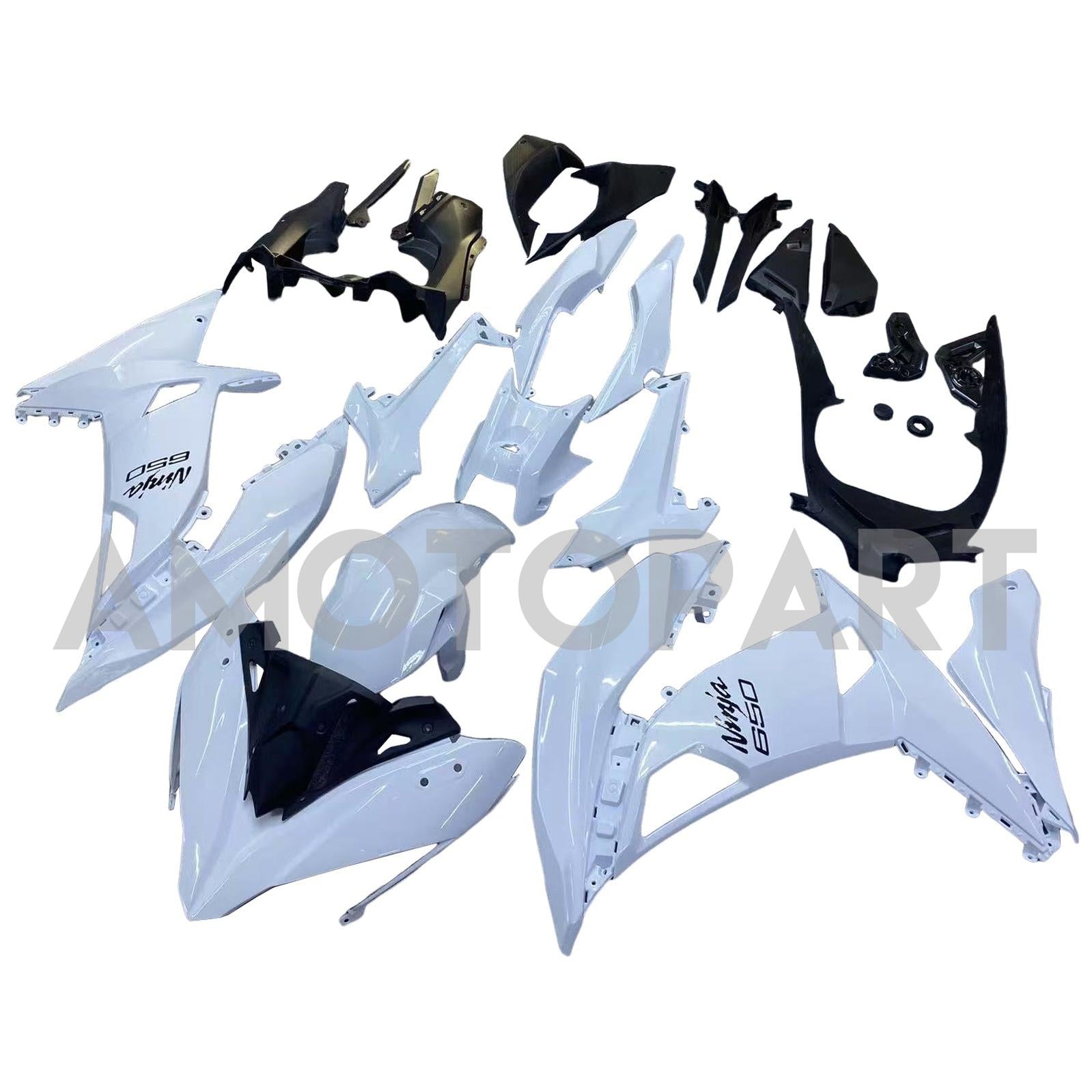 Amotopart 2017-2019 Kawasaki ER6F/Ninja650R White Fairing Kit