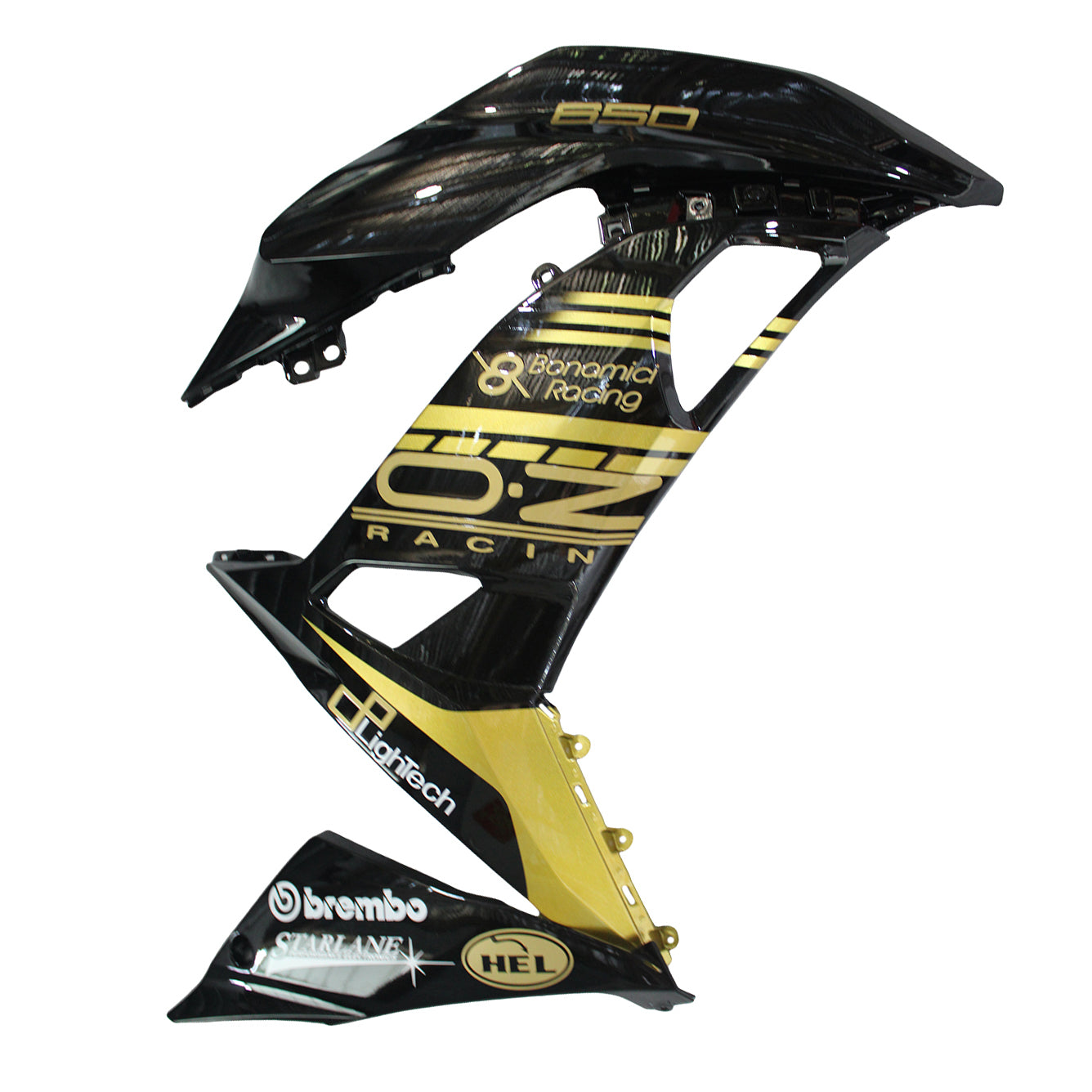 Amotopart 2017-2019 Kawasaki ER6F/Ninja650R Black Gold Fairing Kit