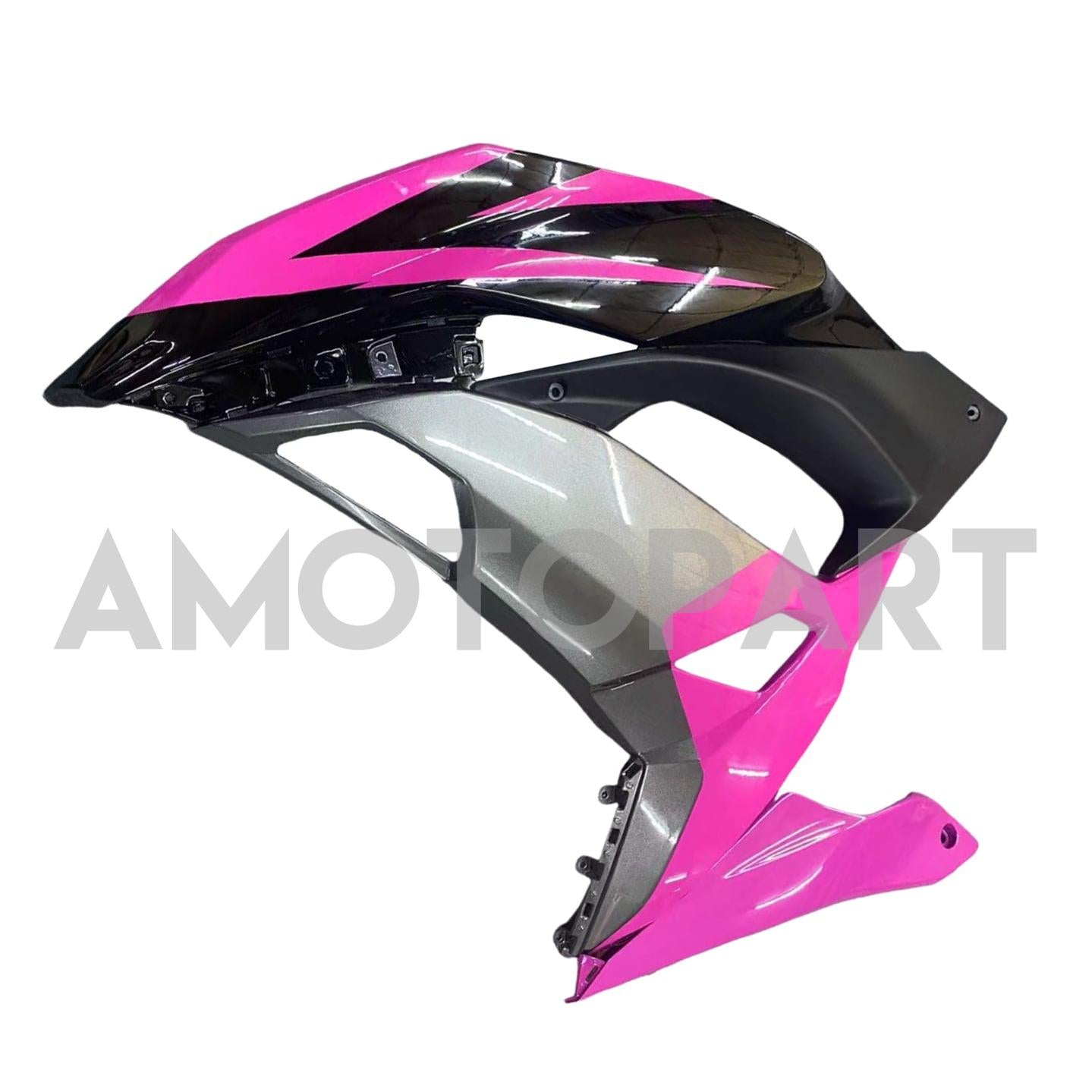 Amotopart 2017-2019 Kawasaki ER6F/Ninja 650R Kit de carenado negro rosa