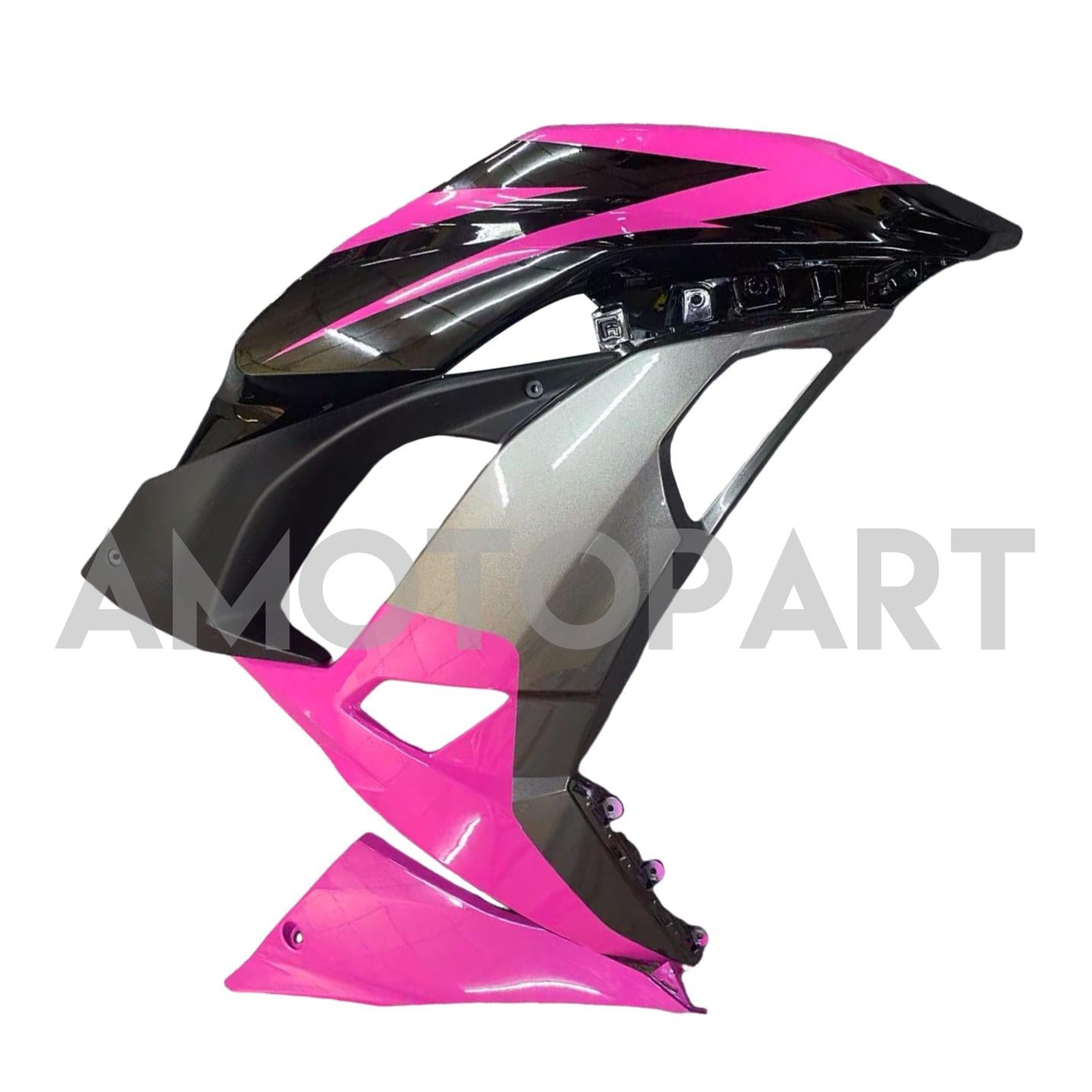 Amotopart 2017-2019 Kawasaki ER6F/Ninja 650R Kit de carenado negro rosa
