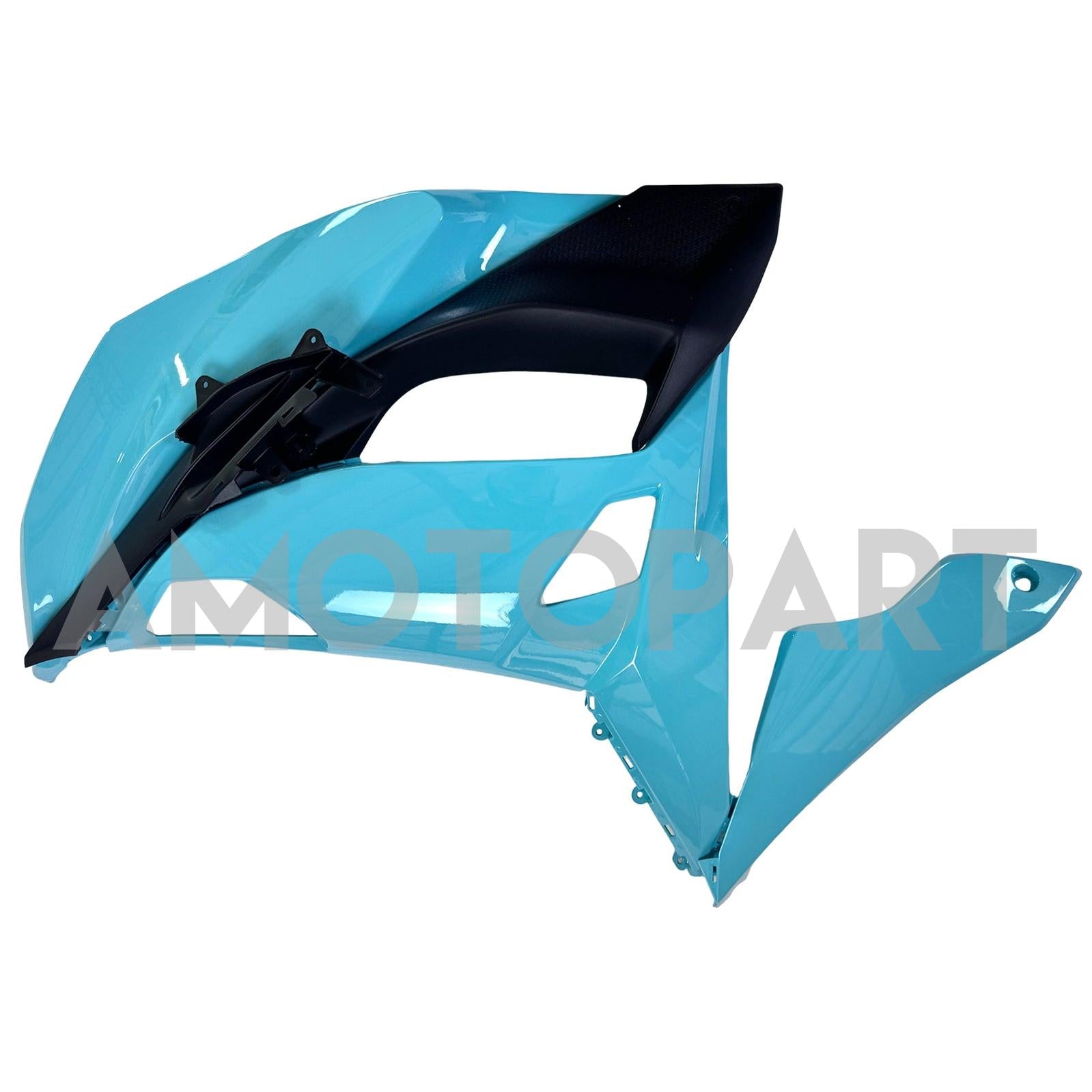 Amotopart 2017-2019 Kawasaki Ninja 650R ER6F Black Light Blue Fairing Kit