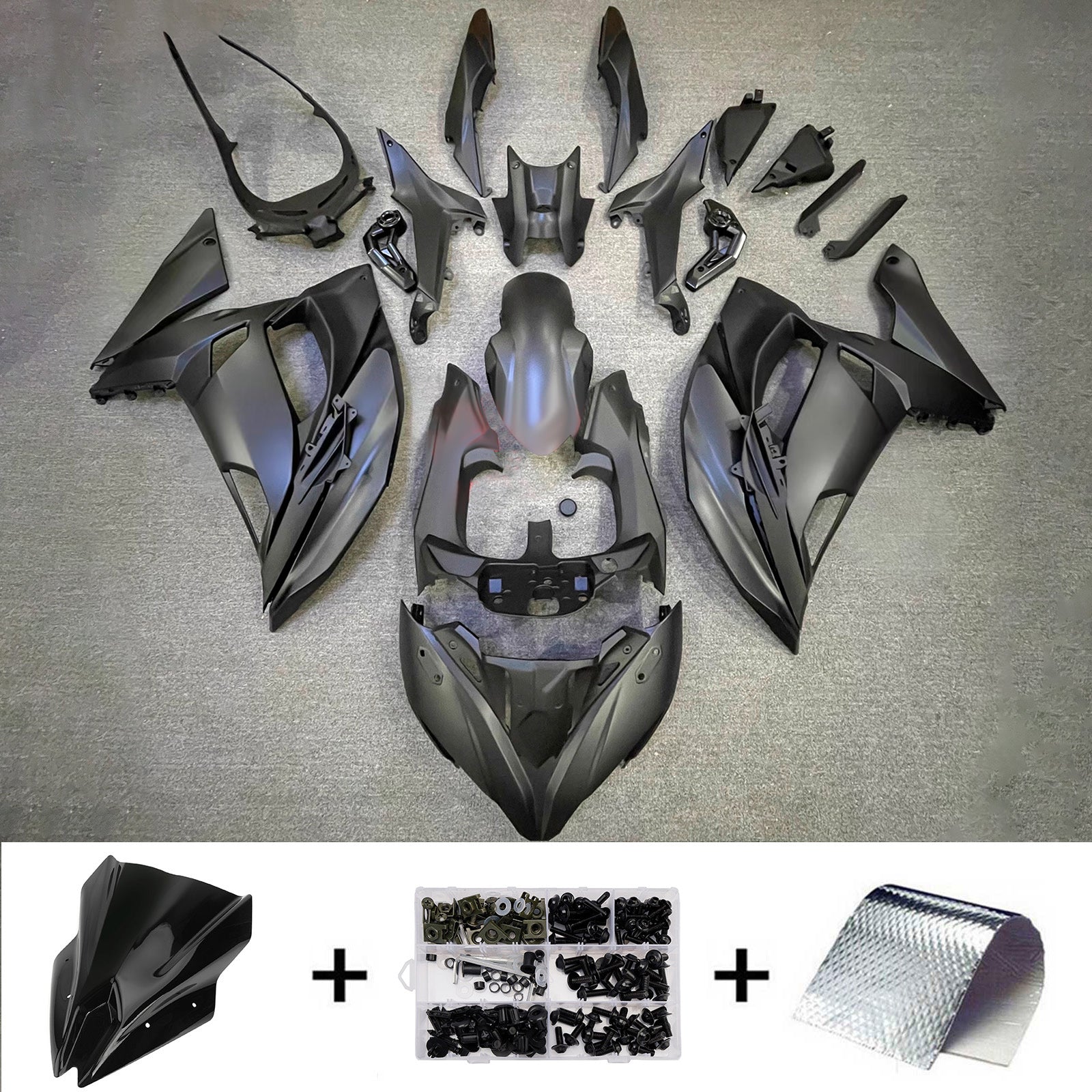 Amotopart 2017-2019 Kawasaki ER6F/Ninja650R Matt Sort Fairing Kit
