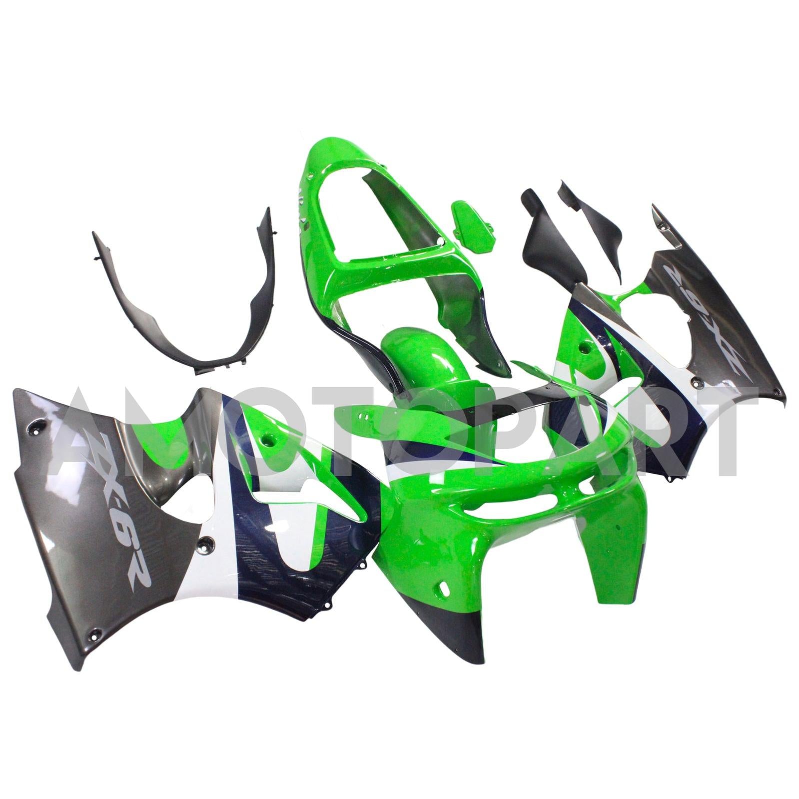 Amotopart Kawasaki ZX6R 1998-1999 Green&Black Fairing Kit