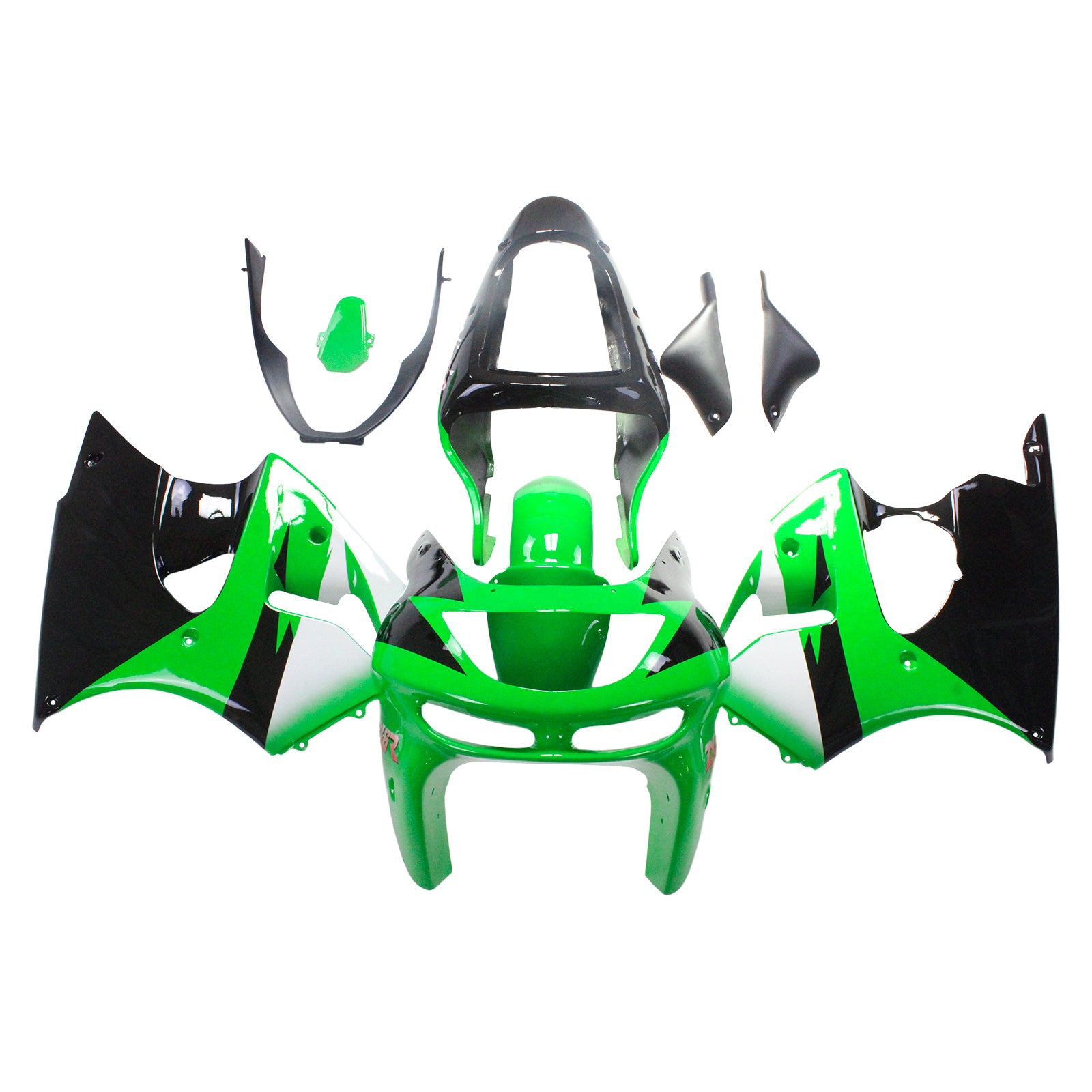 Amotopart Kawasaki ZX6R 1998-1999 Green Black Fairing Kit