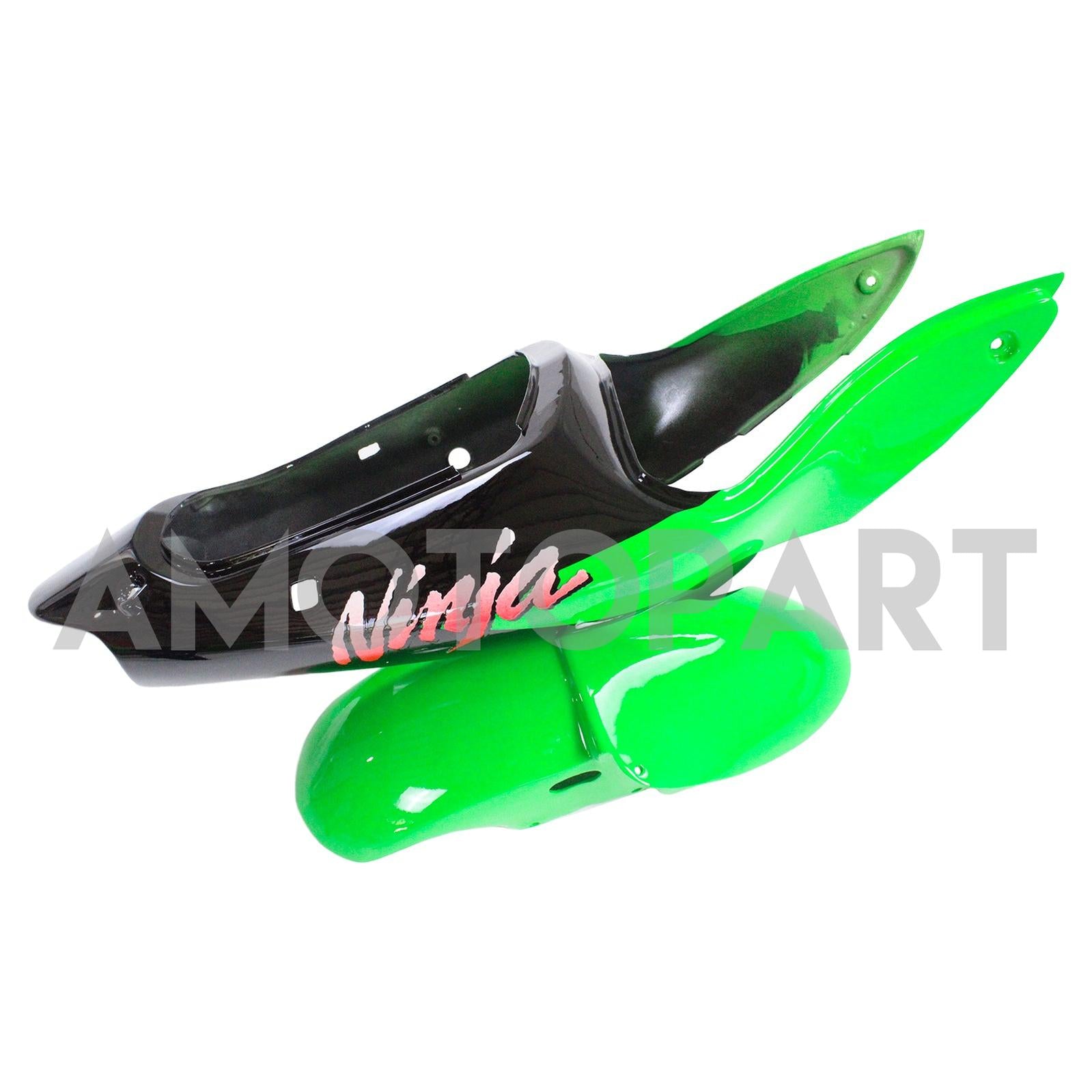 Amotopart Kawasaki ZX6R 1998-1999 Kit de carenagem preta verde