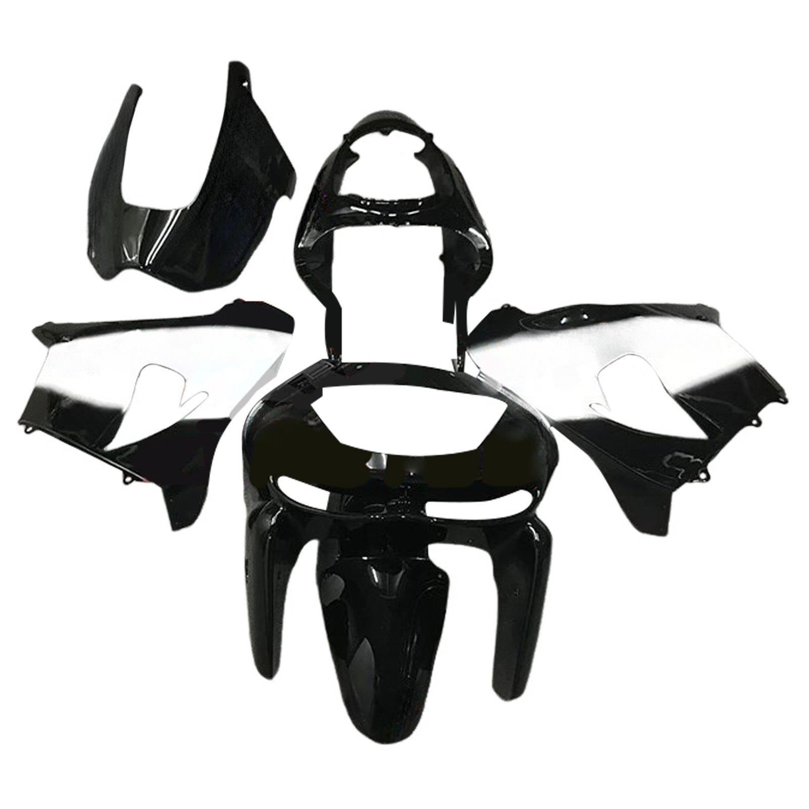 Amotopart 1998-1999 Kawasaki ZX6R Black White Fairing Kit