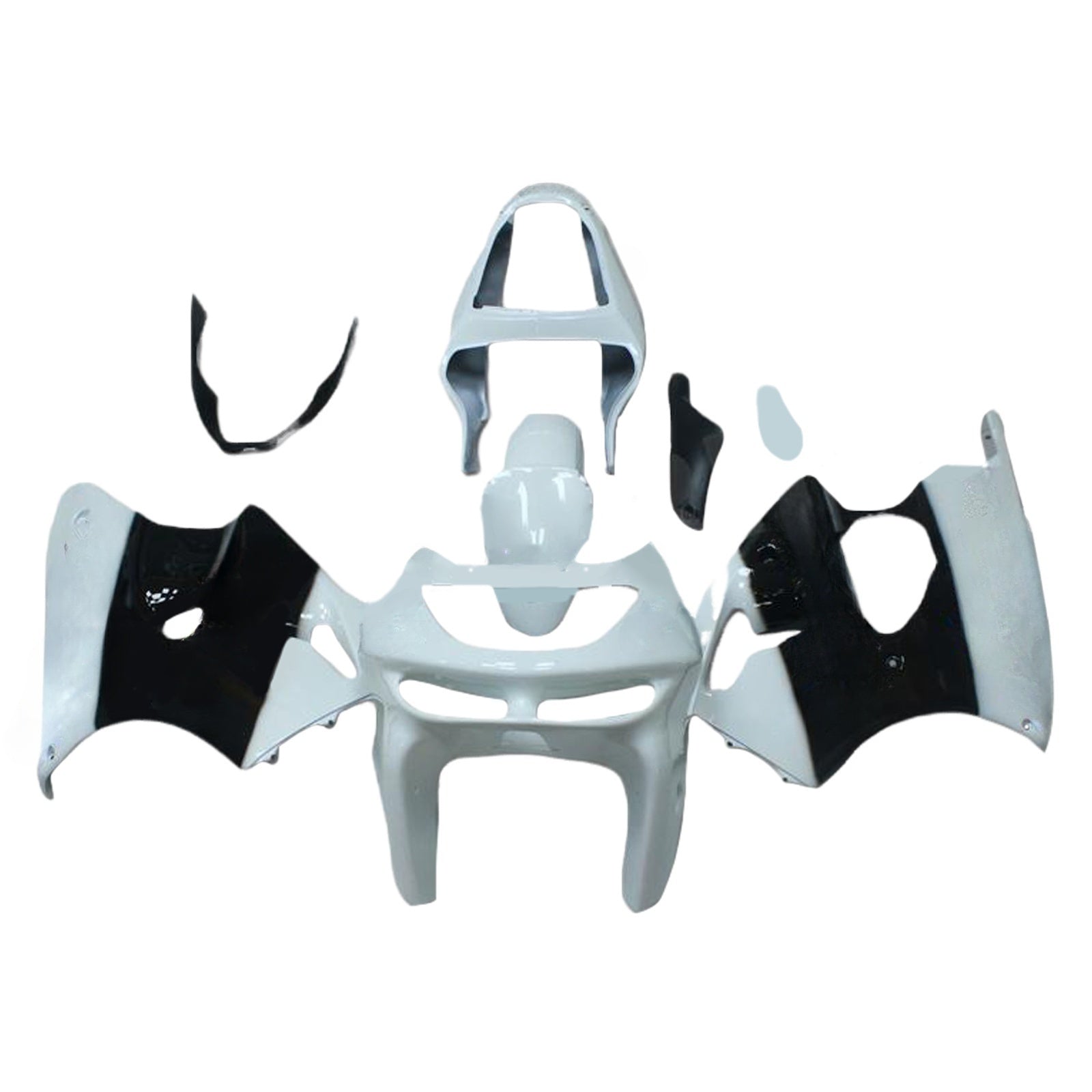 Amotopart 1998-1999 Kawasaki ZX6R Glossy Black White Fairing Kit