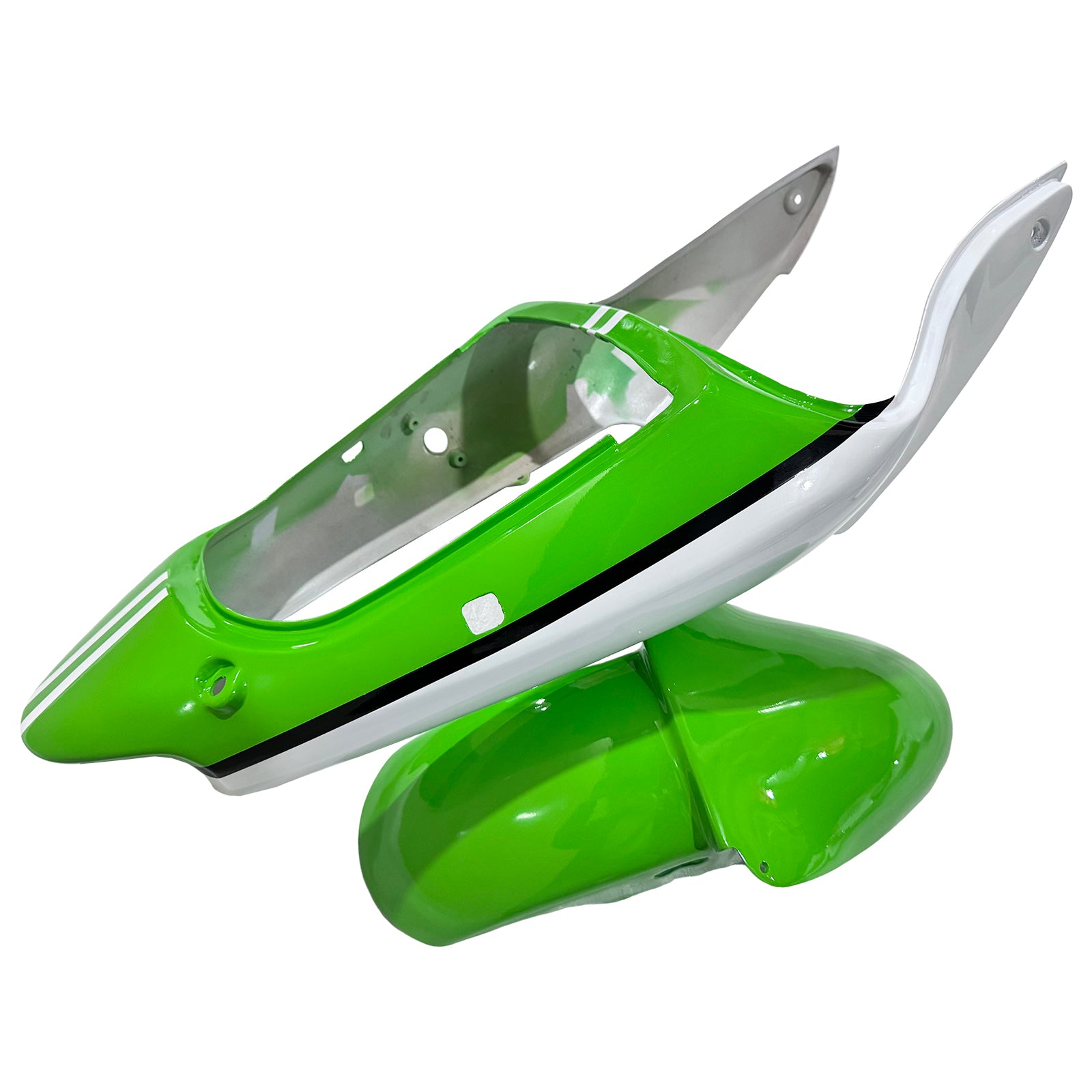 Amotopart 1998–1999 Kawasaki ZX6R Weiß-Grün-Verkleidungsset