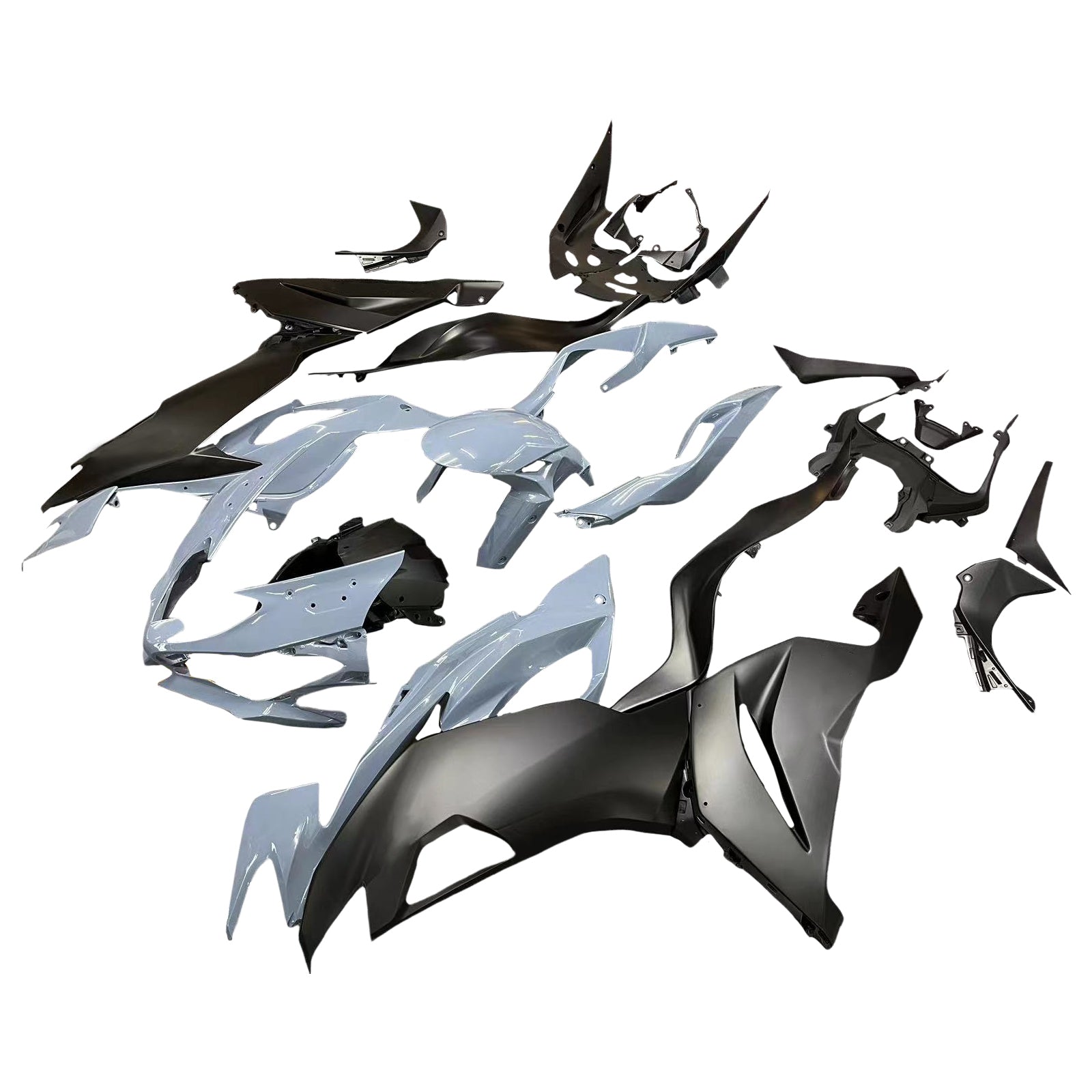 Amotopart Kawasaki ZX6R 2019-2023 Gray Black Fairing Kit