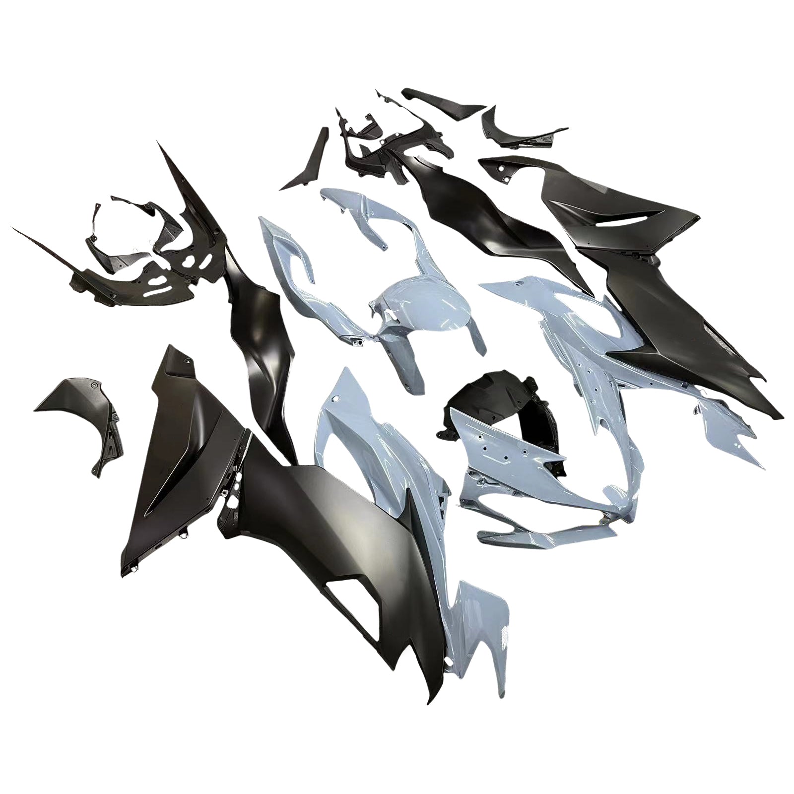 Amotopart Kawasaki ZX6R 2019-2023 Gray Black Fairing Kit