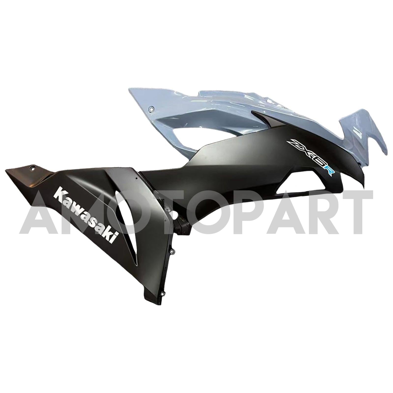 Amotopart Kawasaki ZX6R 2019-2023 Gray Black Fairing Kit