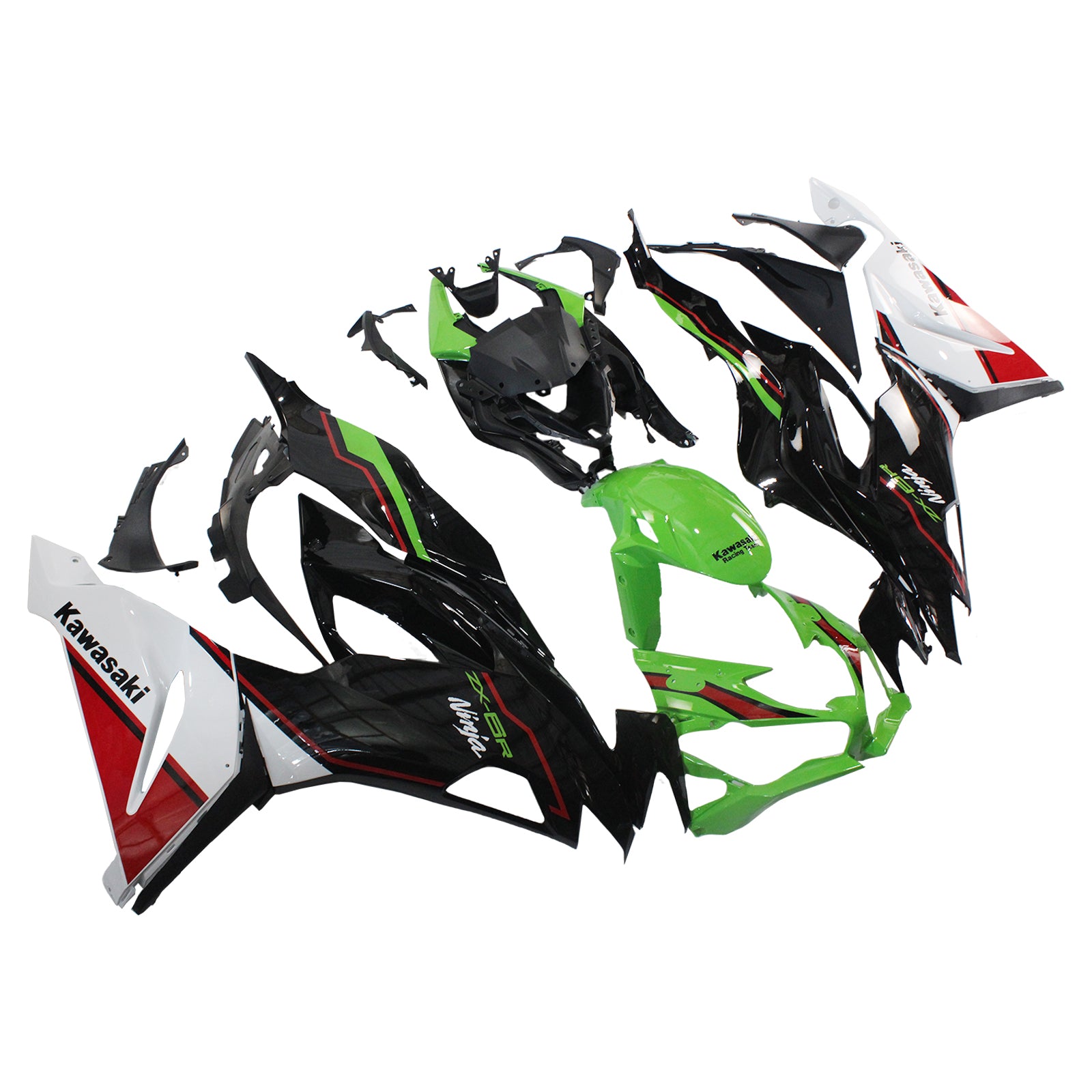 Amotopart Kawasaki ZX6R 2019-2023 Green Black Fairing Kit