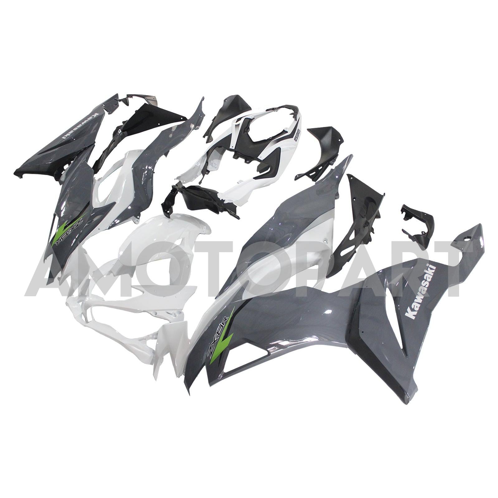 Kit carena Amotopart 2019-2023 Kawasaki ZX6R bianco grigio