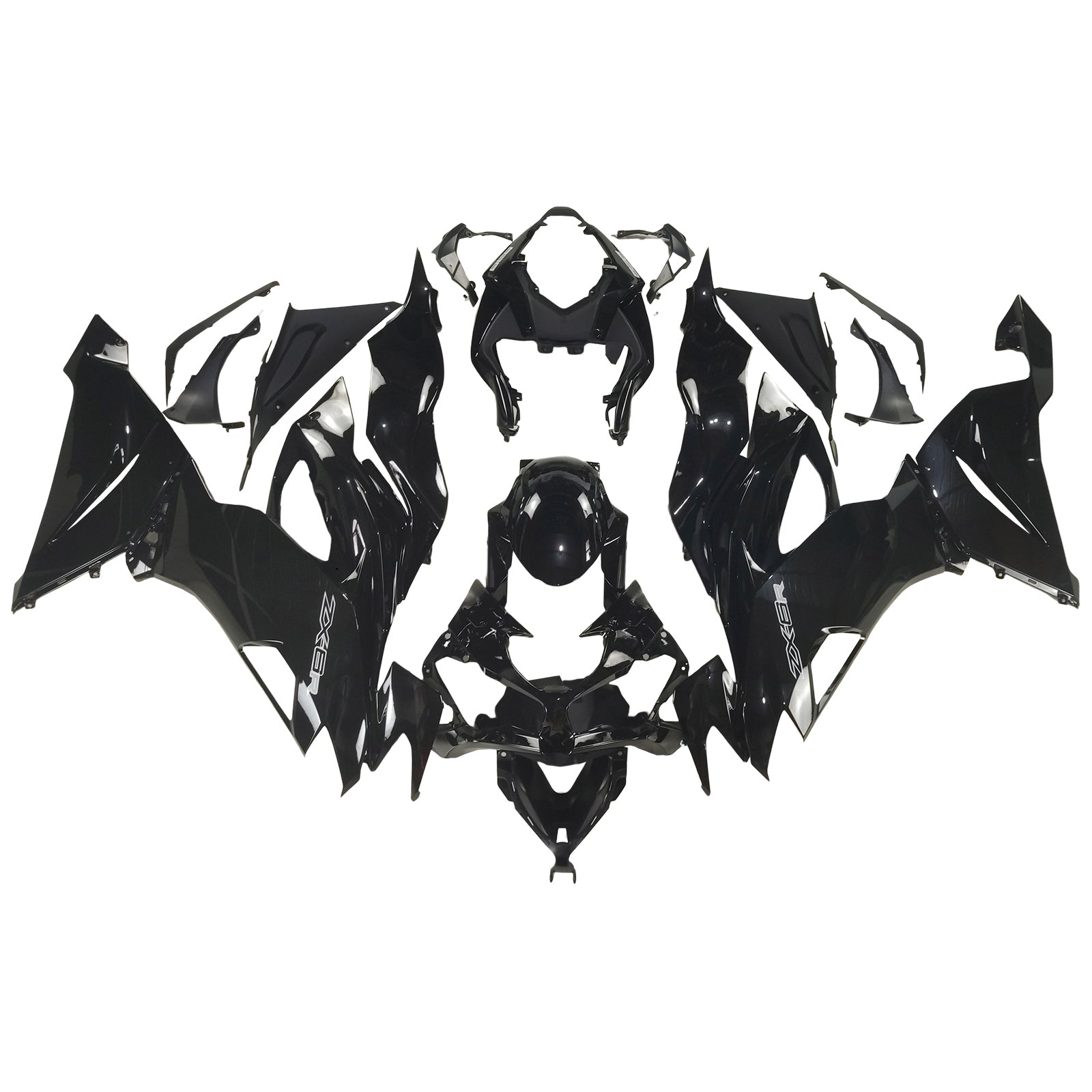 Amotopart Kawasaki 2019-2023 ZX6R Gloss Black Fairing Kit