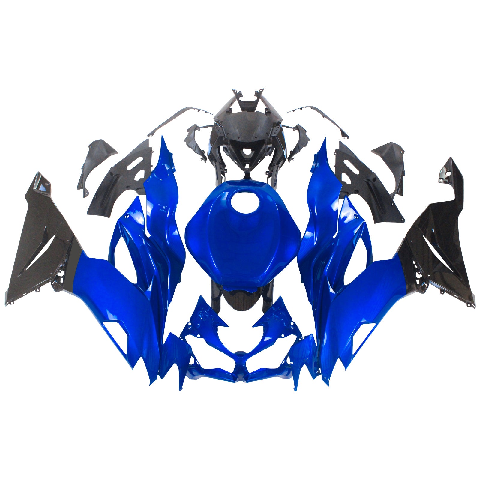 Amotopart 2019-2023 Kawasaki ZX6R Black&Blue Fairing Kit