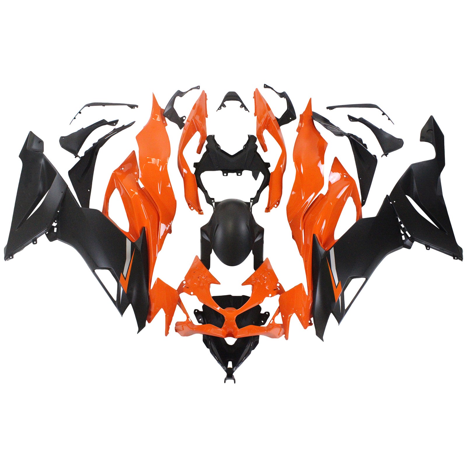 Amotopart 2019-2023 Kawasaki ZX6R Black&Orange Fairing Kit