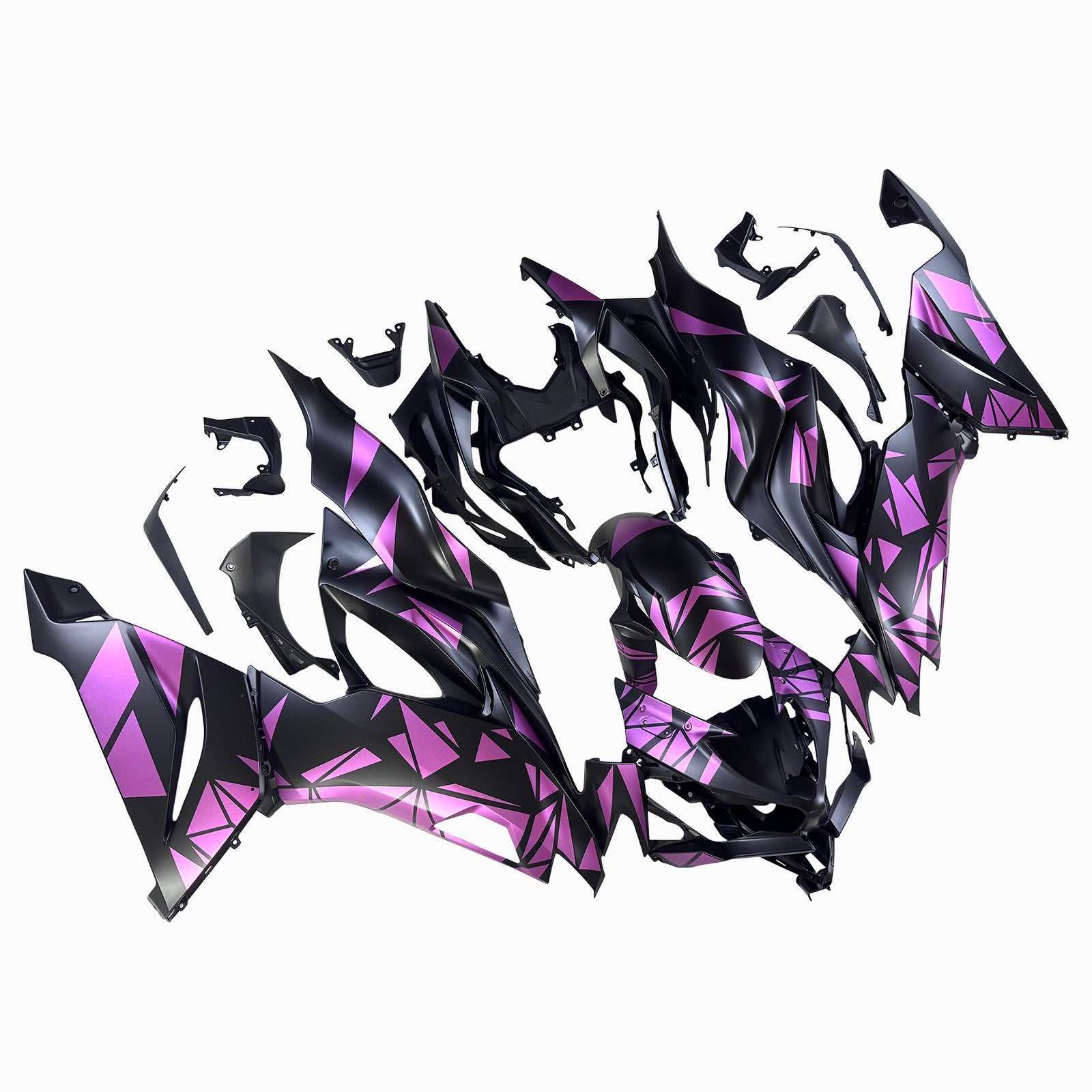 Amotopart 2019-2023 Kawasaki ZX6R Schwarz&Rosa Verkleidungssatz