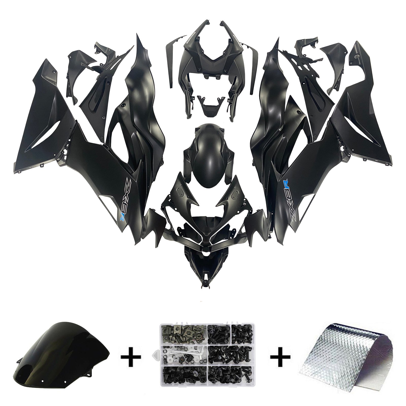 Amotopart 2019-2023 Kawasaki ZX6R Black Fairing Kit
