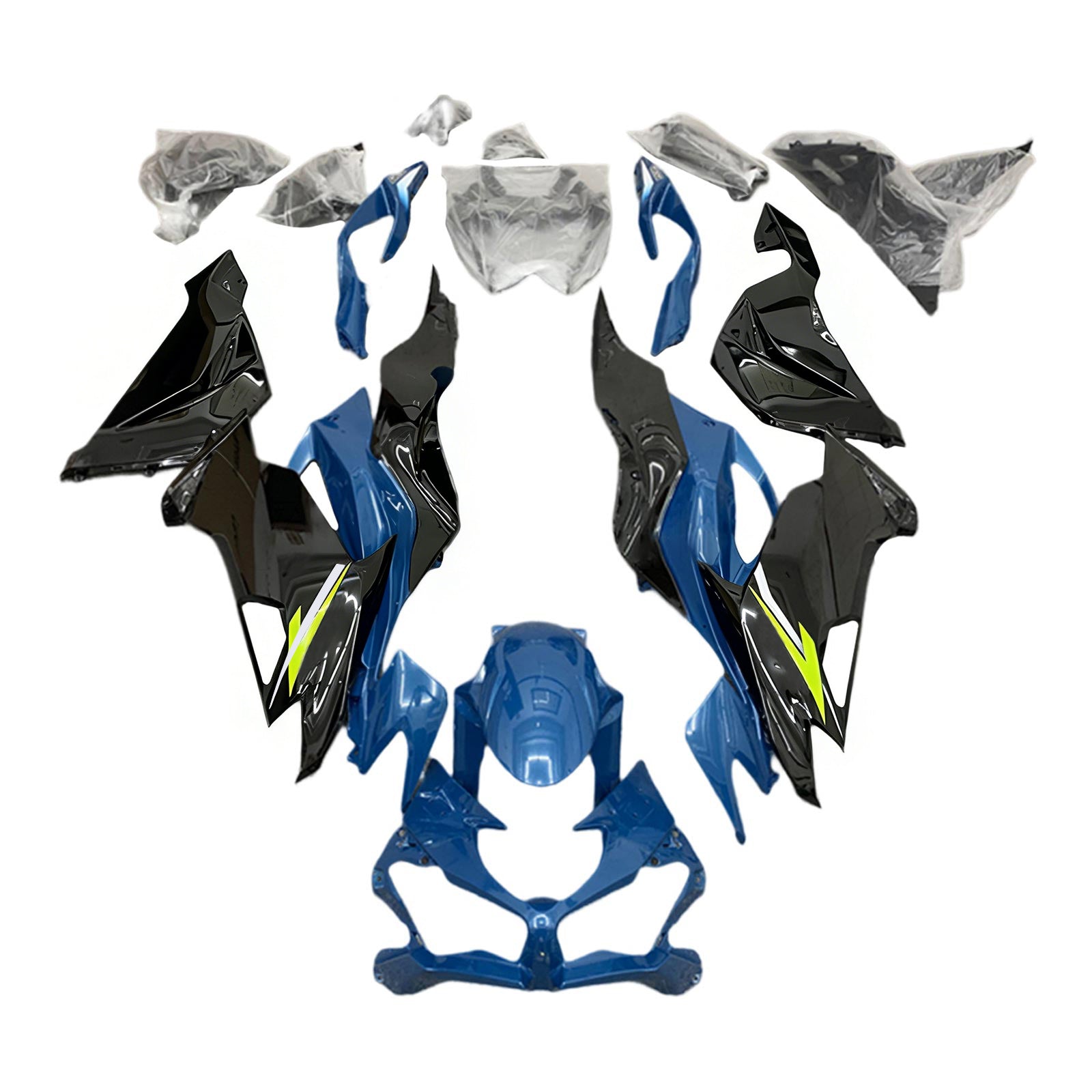 kuririnART OF BLACK【新品未開封】yellow×blue Amotopart 2019-2023 Kawasaki ZX6R Blue&Black Fairing Kit