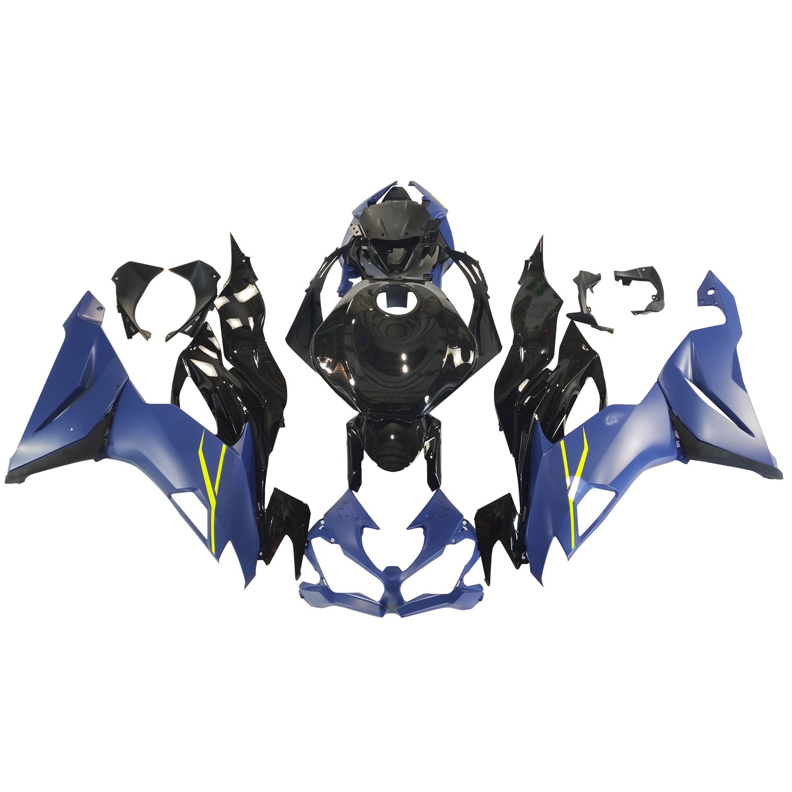 Amotopart 2019-2023 Kawasaki ZX6R Black Blue Fairing Kit