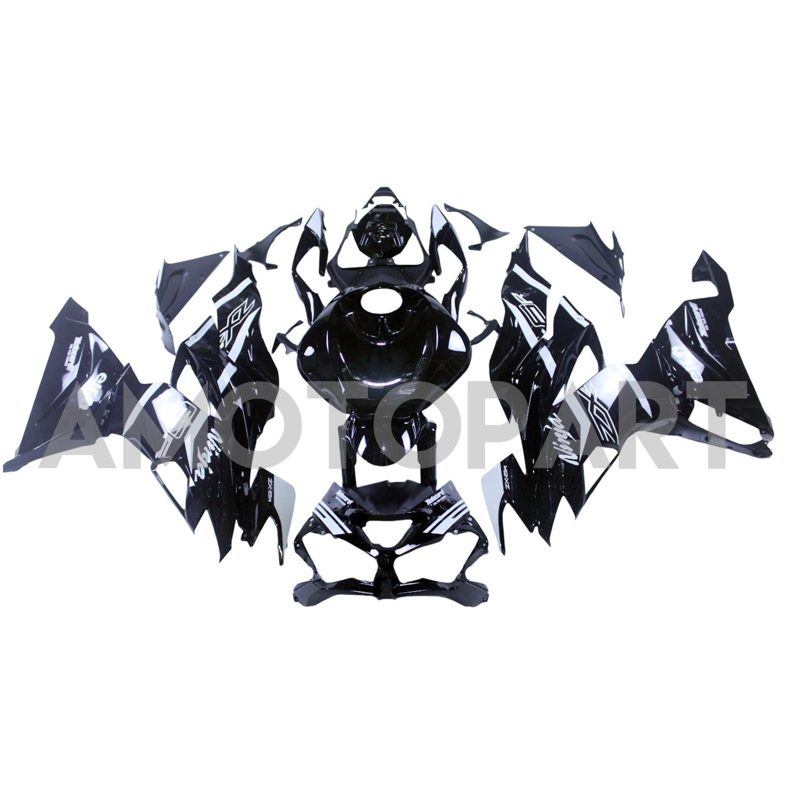 Amotopart 2019-2023 Kawasaki ZX6R Black Fairing Kit