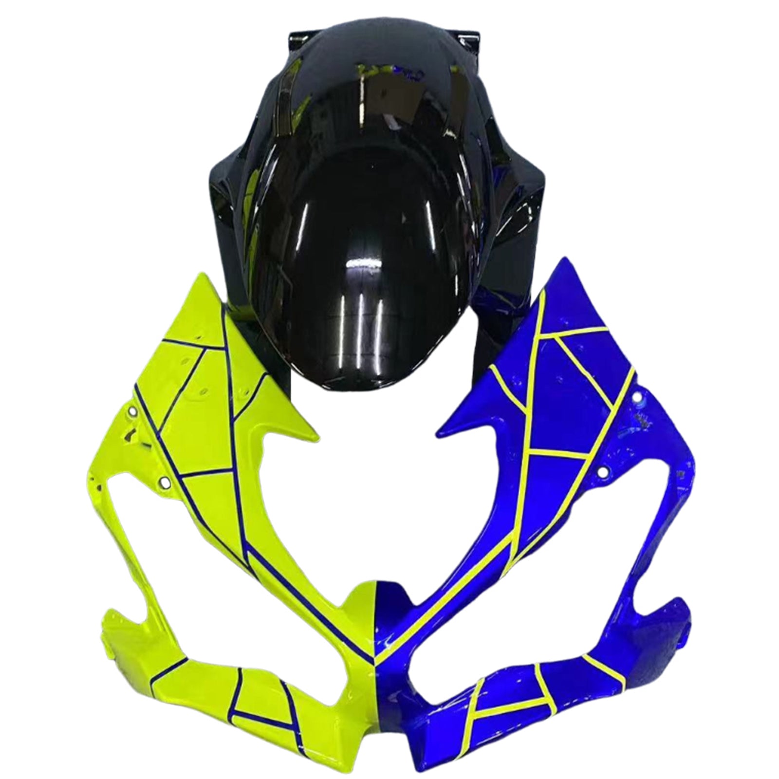 Kit de carénage Amotopart 2019-2023 Kawasaki ZX6R bleu jaune