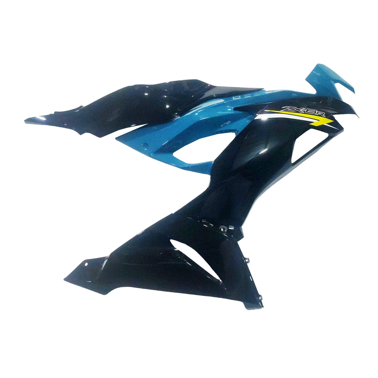 Amotopart 2019-2023 Kawasaki ZX6R ブラック ライトブルー フェアリングキット