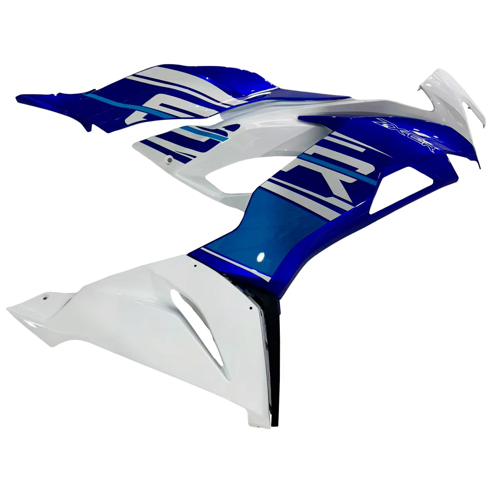 Amotopart 2019-2023 Kawasaki ZX6R White Blue Fairing Kit