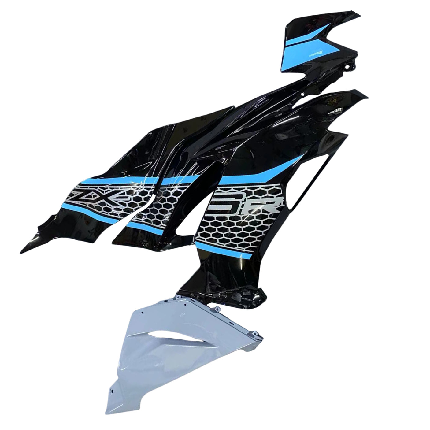 Amotopart 2019-2023 Kawasaki ZX6R Black Grey Fairing Kit