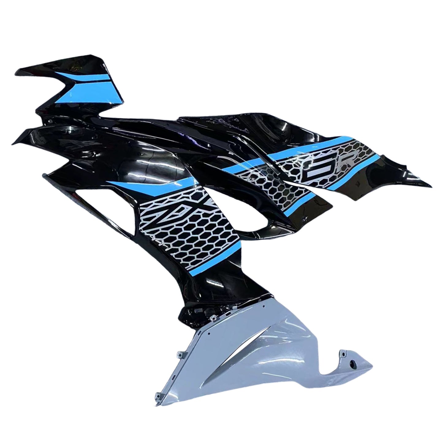 Amotopart 2019-2023 Kawasaki ZX6R Black Grey Fairing Kit