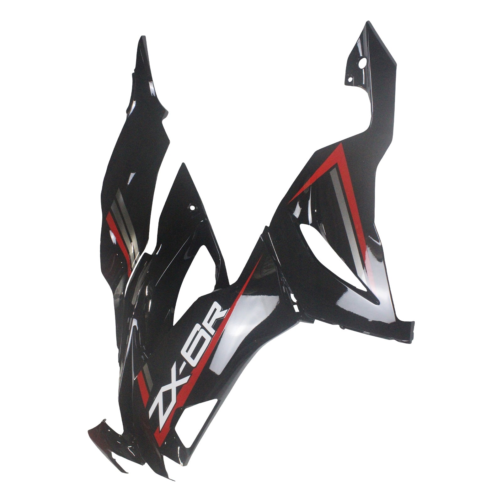 Amotopart 2019-2023 Kawasaki ZX6R Glossy Red Black Fairing Kit