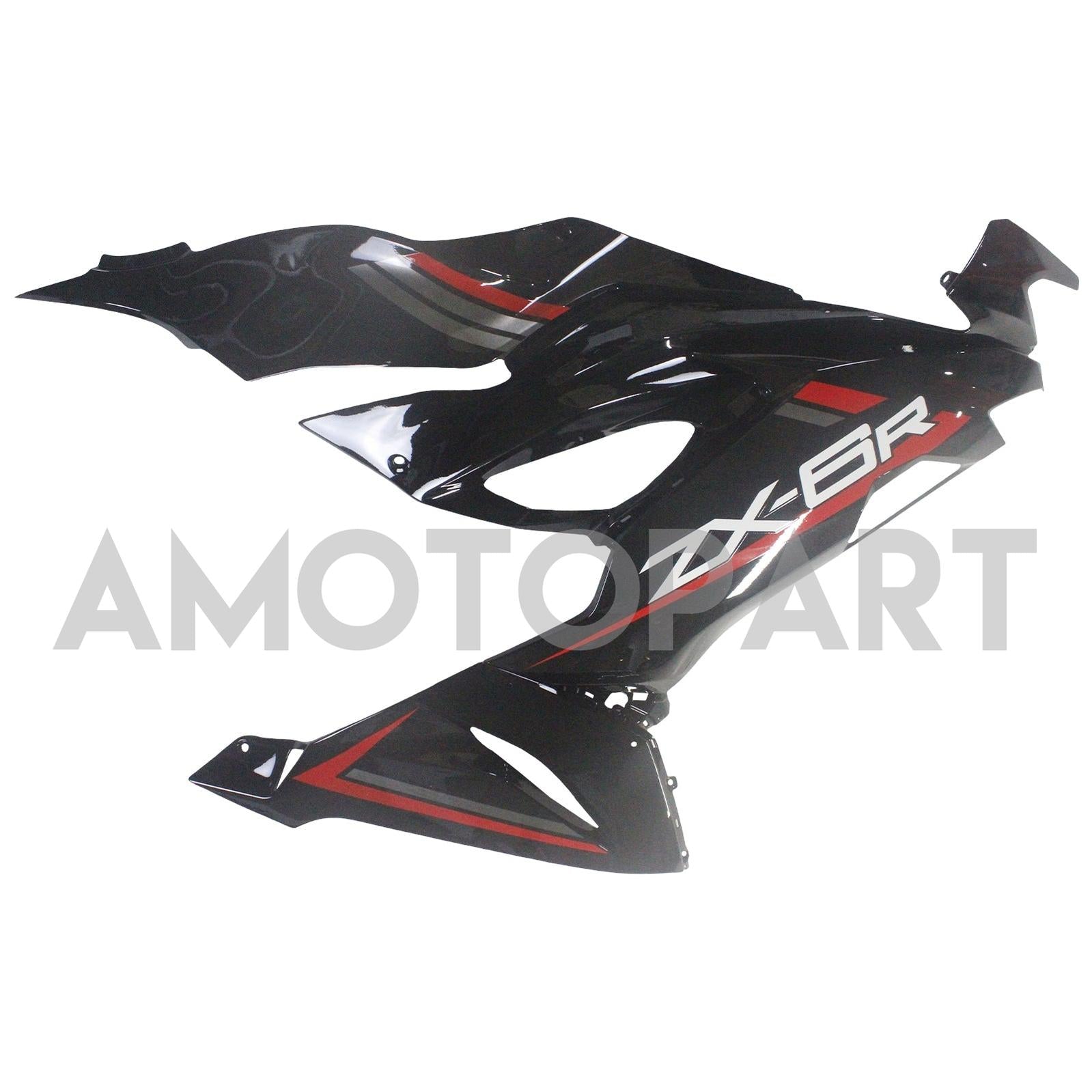 Amotopart 2019-2023 Kawasaki ZX6R Glossy Red Black Fairing Kit
