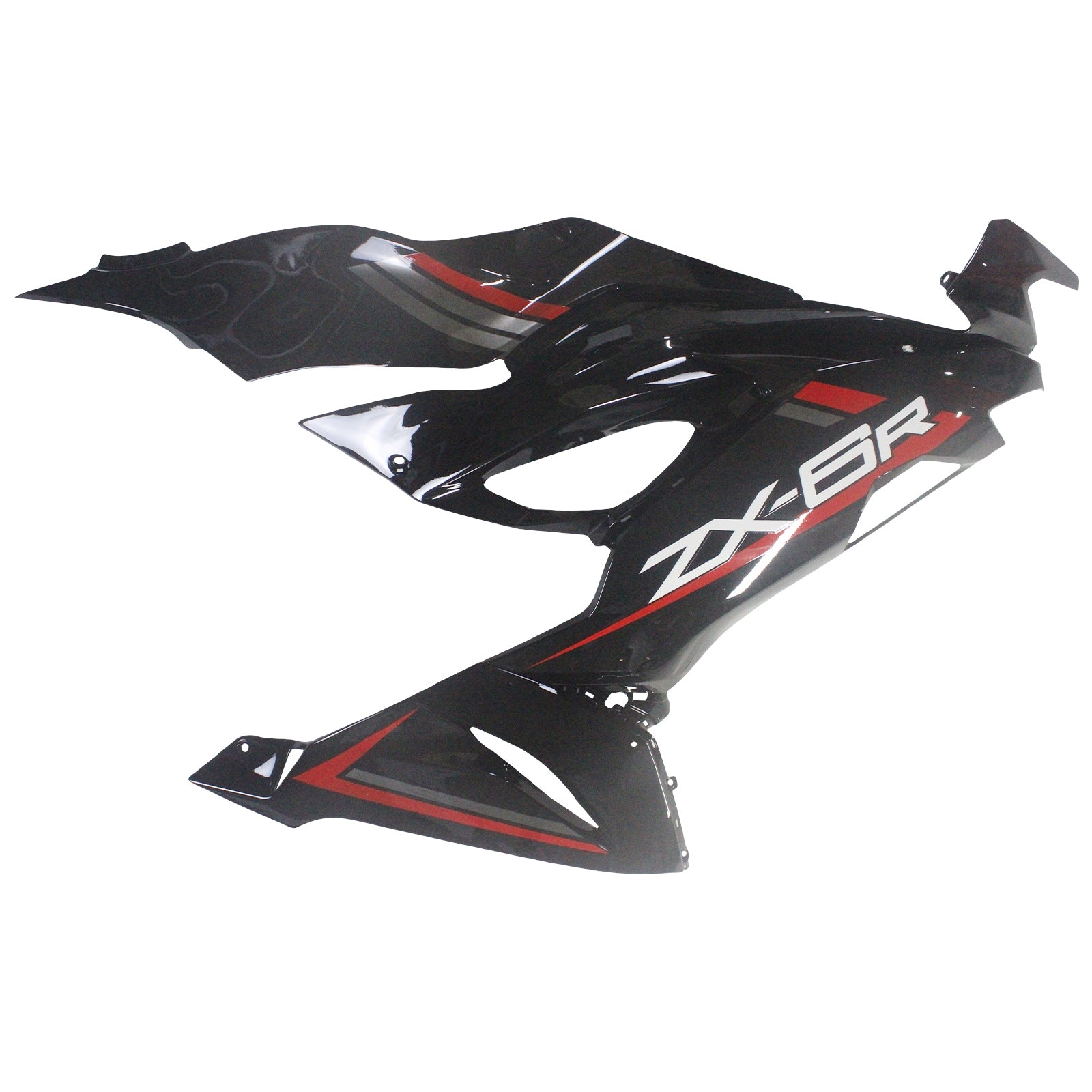 Amotopart 2019-2023 Kawasaki ZX6R Glossy Red Black Fairing Kit