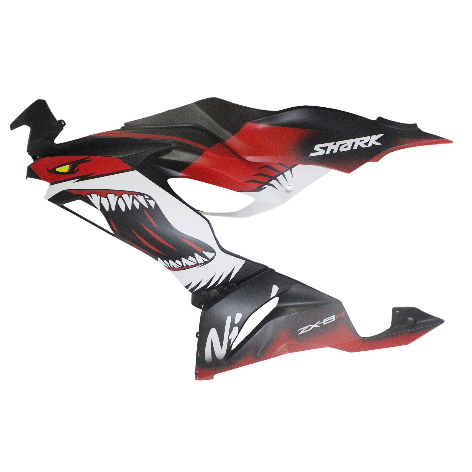 Amotopart 2019-2023 Kawasaki ZX6R Matte Black Red Fairing Kit