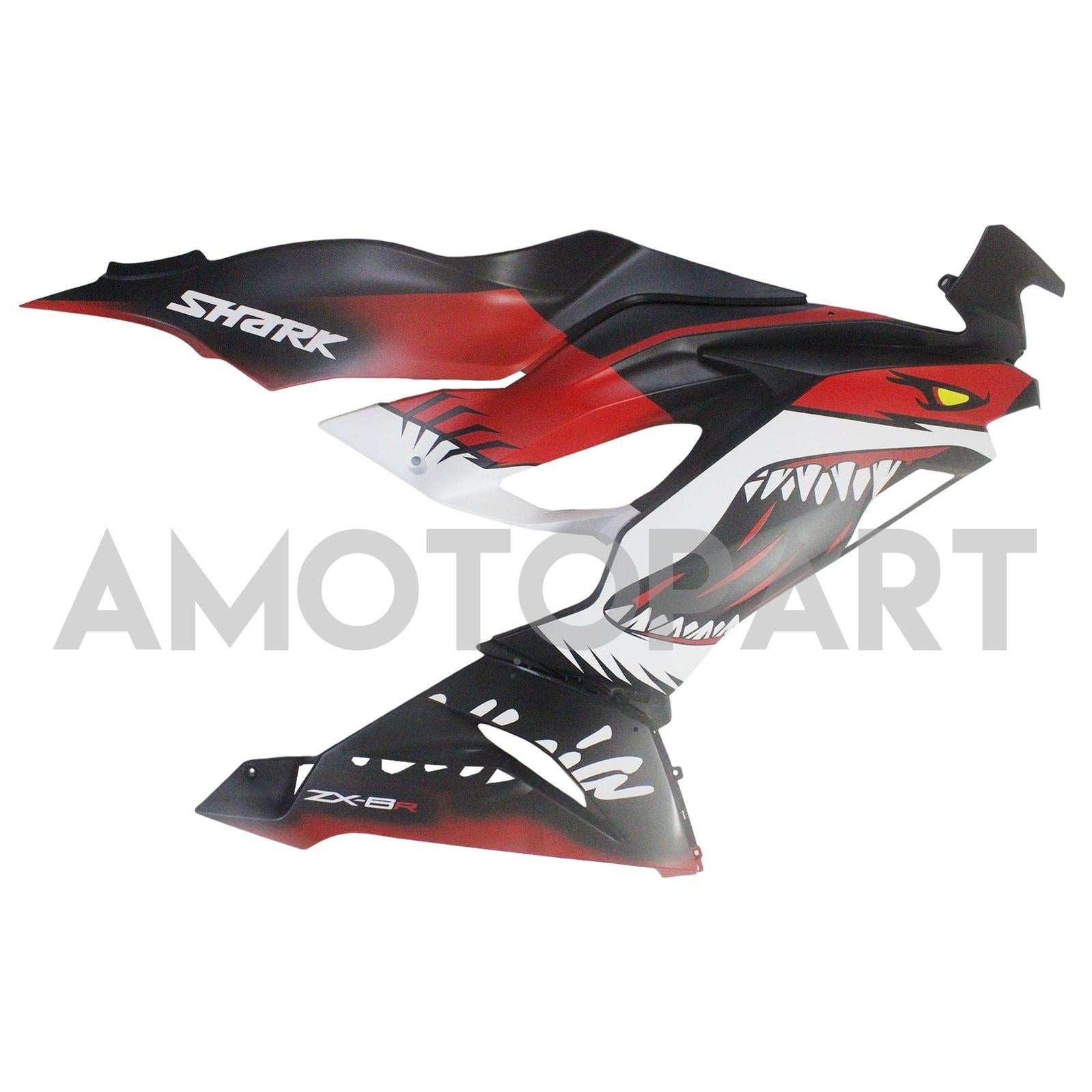 Amotopart 2019-2023 Kawasaki ZX6R Matte Black Red Fairing Kit