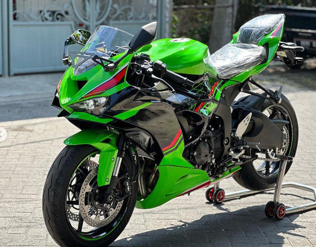 Amotopart 2019-2023 Kawasaki ZX6R Green Black Fairing Kit
