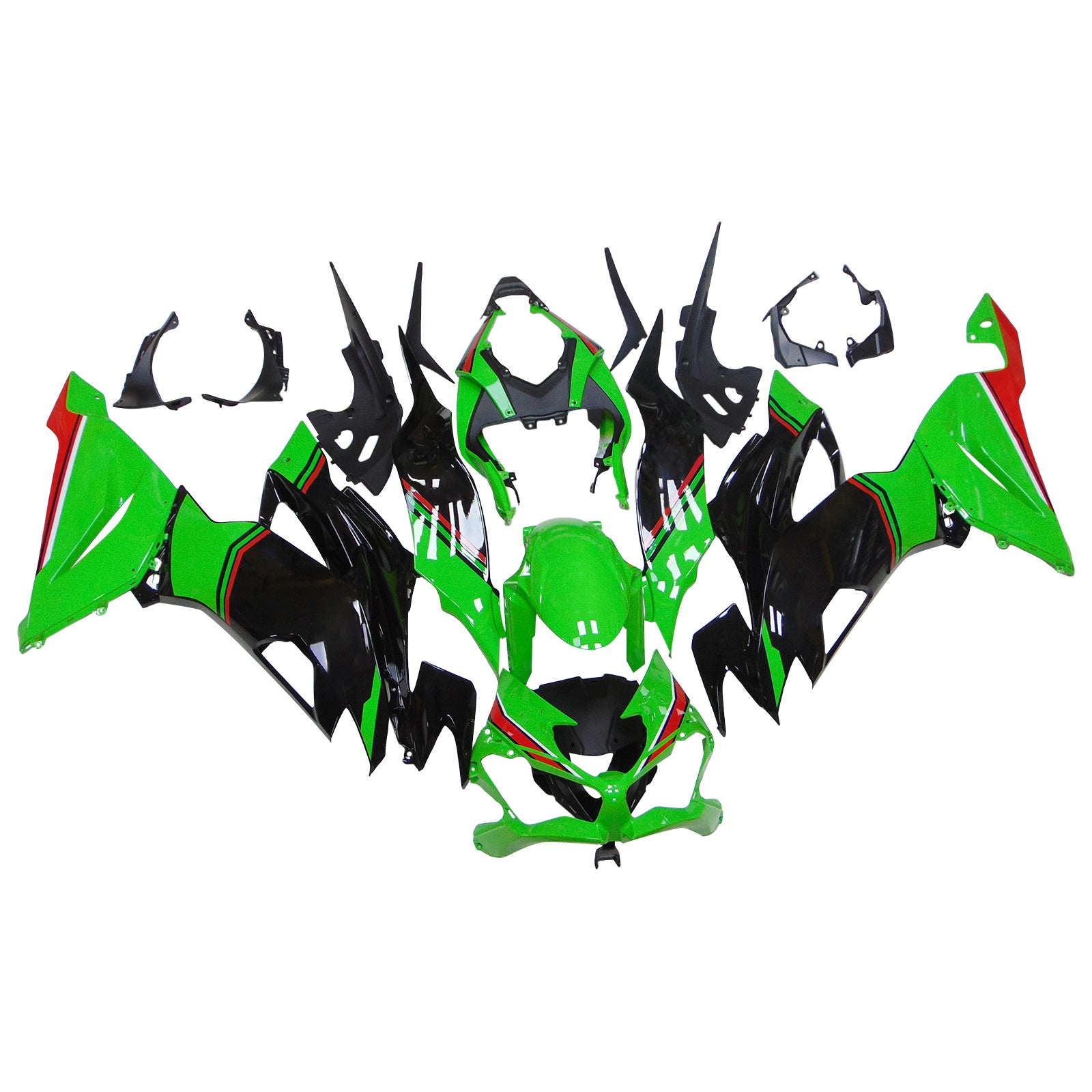 Amotopart 2019-2023 Kawasaki ZX6R グリーン ブラック フェアリングキット