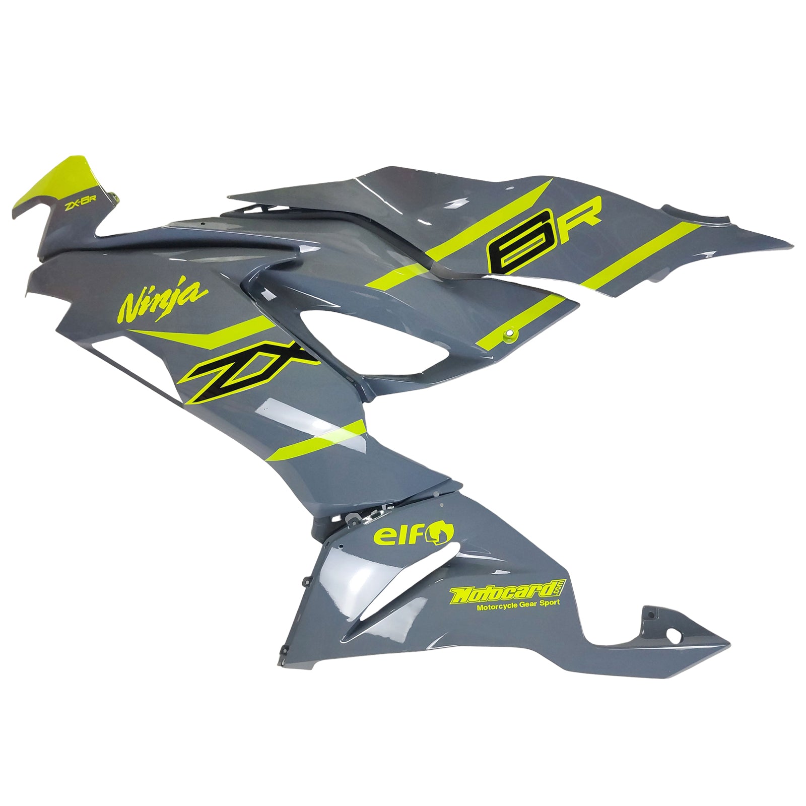 AMOTOPART 2019-2023 Kawasaki ZX6Rグレーイエローフェアリングキット