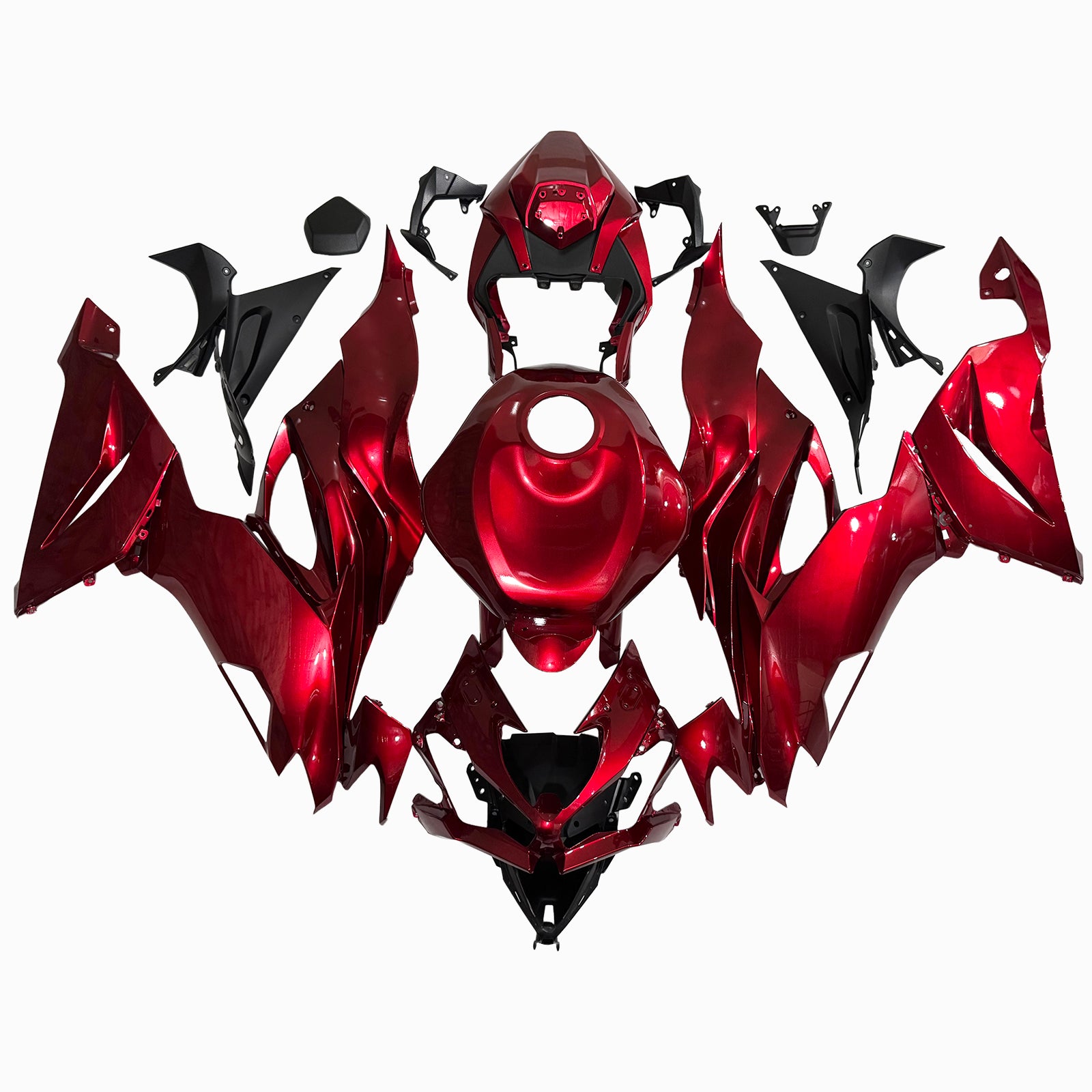 Amotopart 2019-2023 Kawasaki ZX6R Glossy Red Fairing Kit