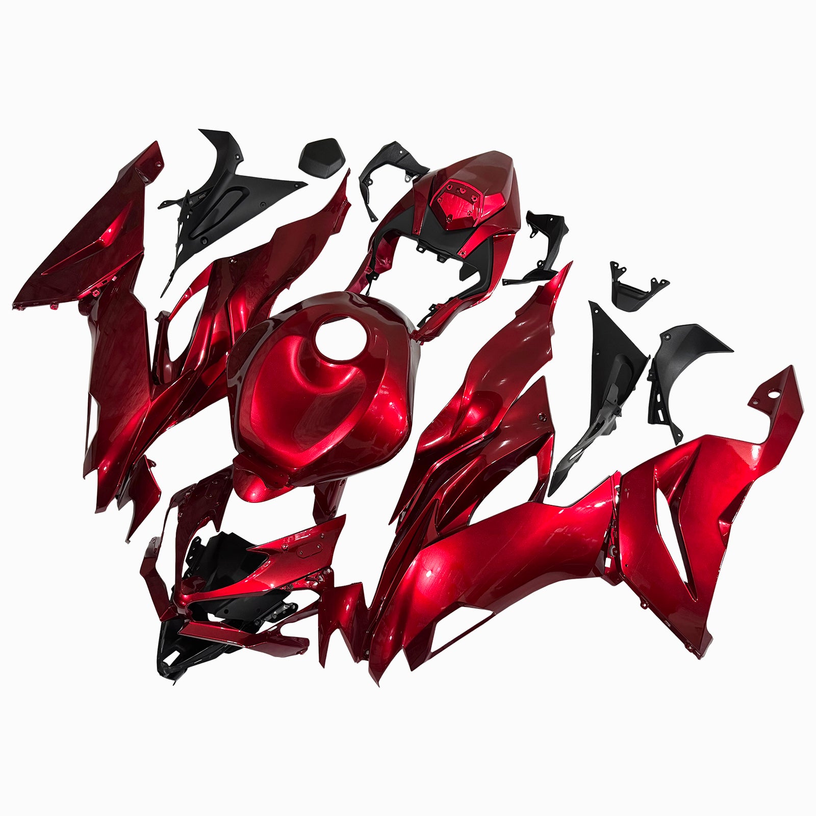 Amotopart 2019-2023 Kawasaki ZX6R Glossy Red Fairing Kit