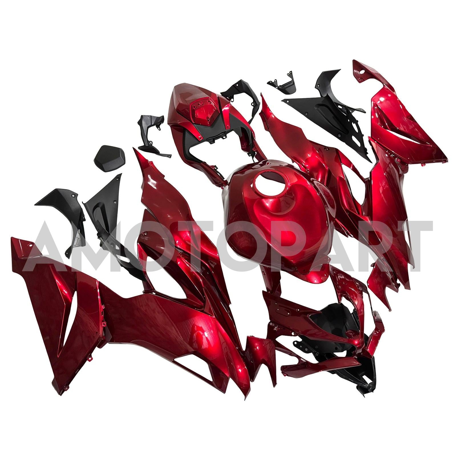 Amotopart 2019-2023 Kawasaki ZX6R Glossy Red Fairing Kit