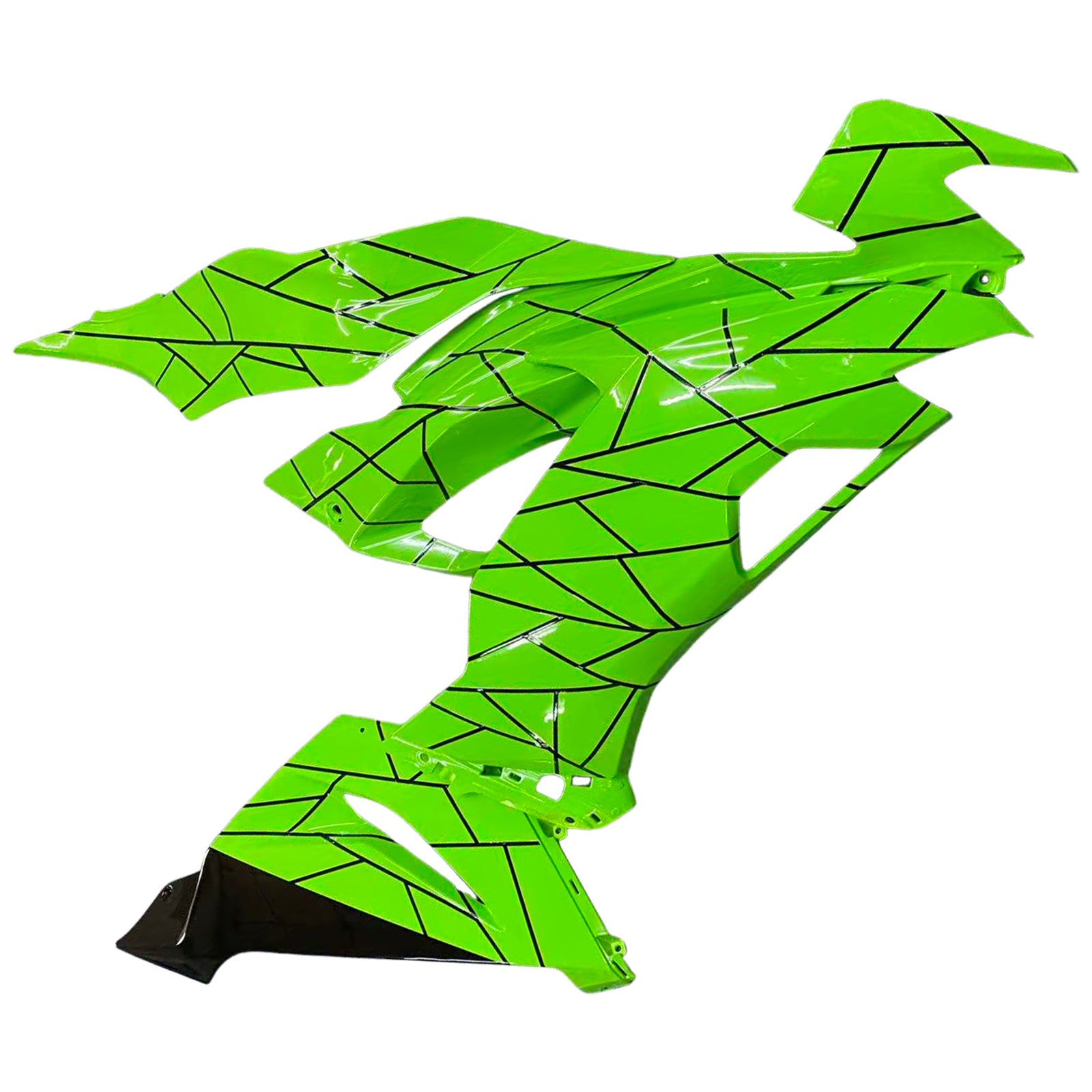 Amotopart 2019-2023 Kawasaki ZX6R Green Black Fairing Kit