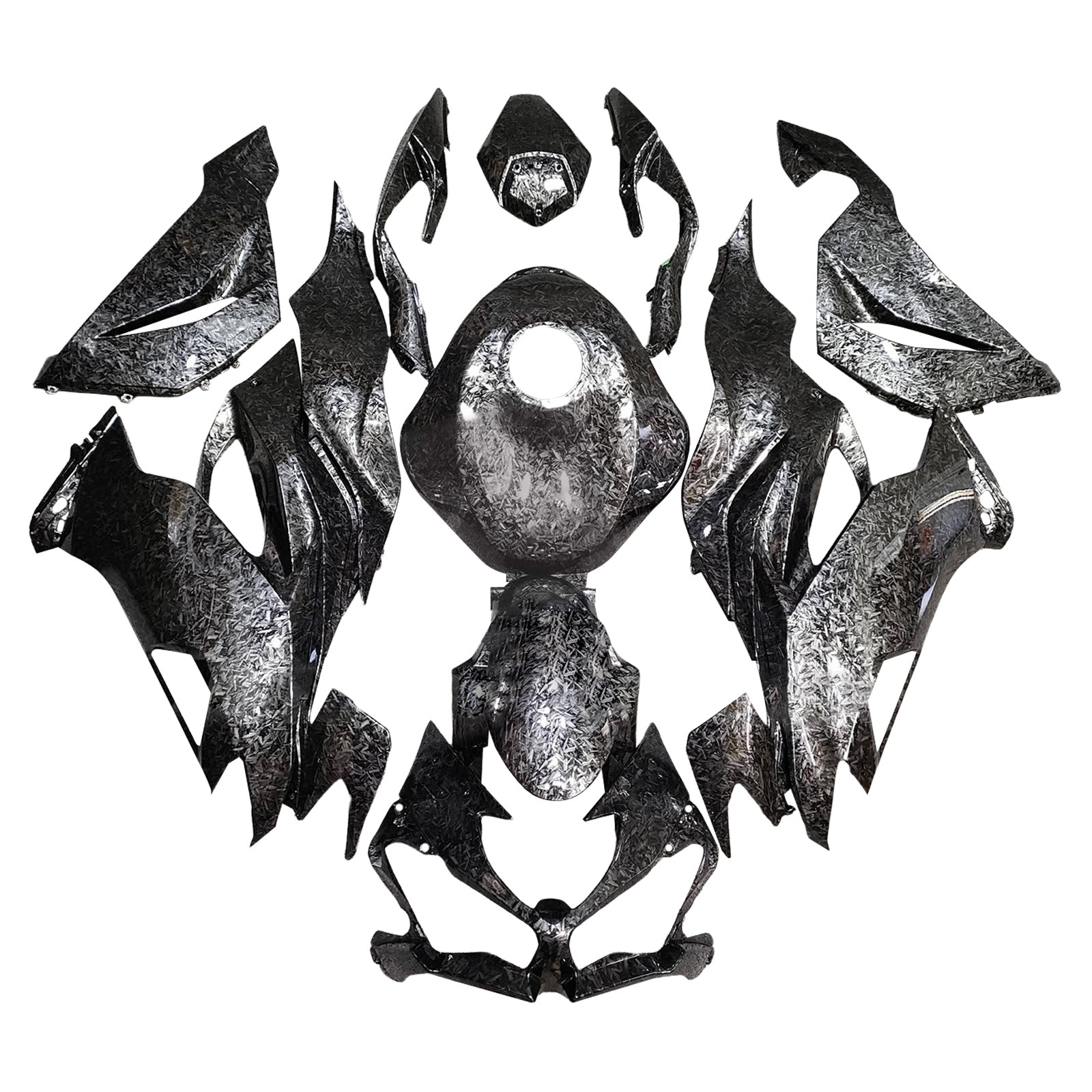 Amotopart 2019-2023 Kawasaki ZX6R Forged Carbon Fiber Pattern Fairing Kit