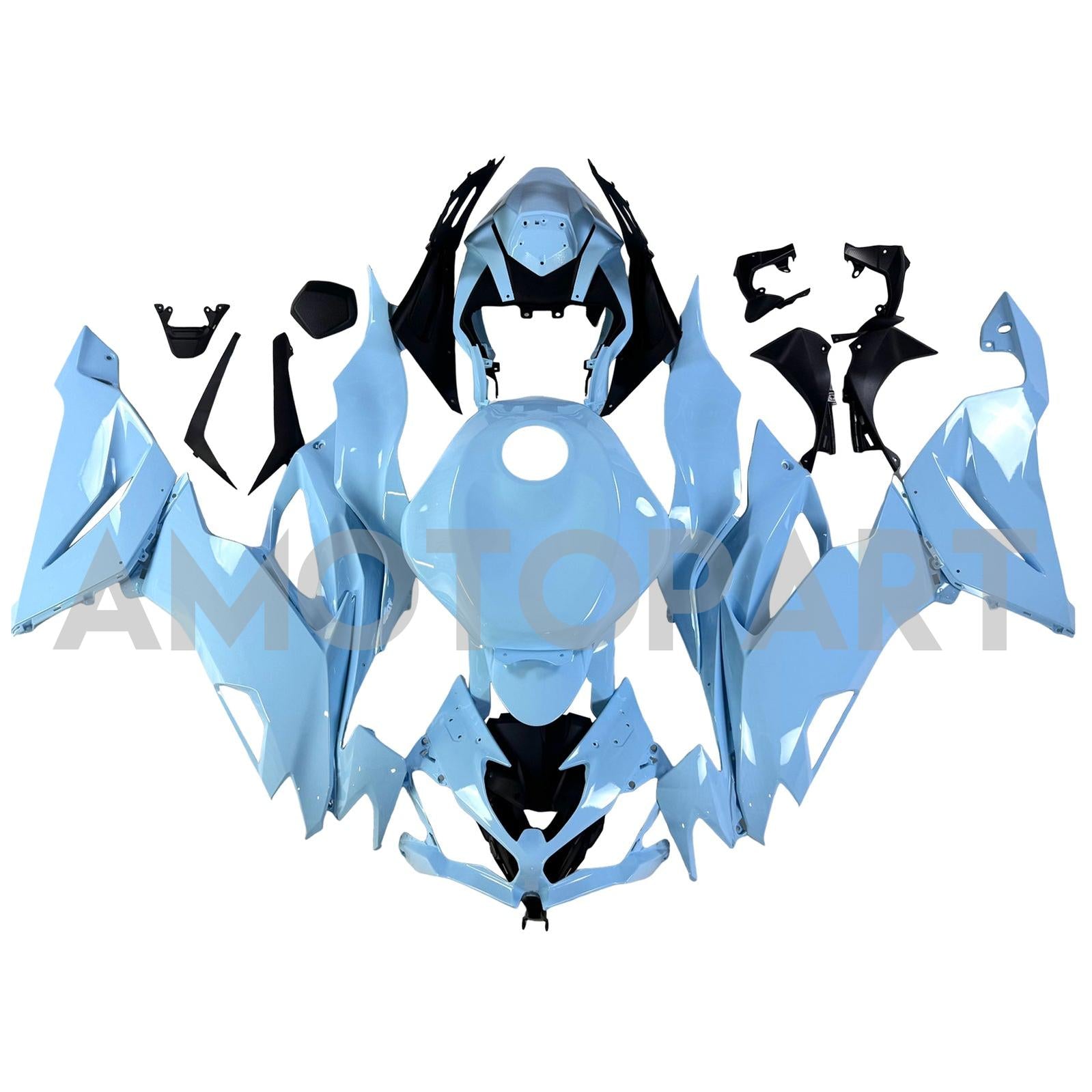 Amotopart 2019-2023 Kawasaki ZX6R Light Blue Fairing Kit