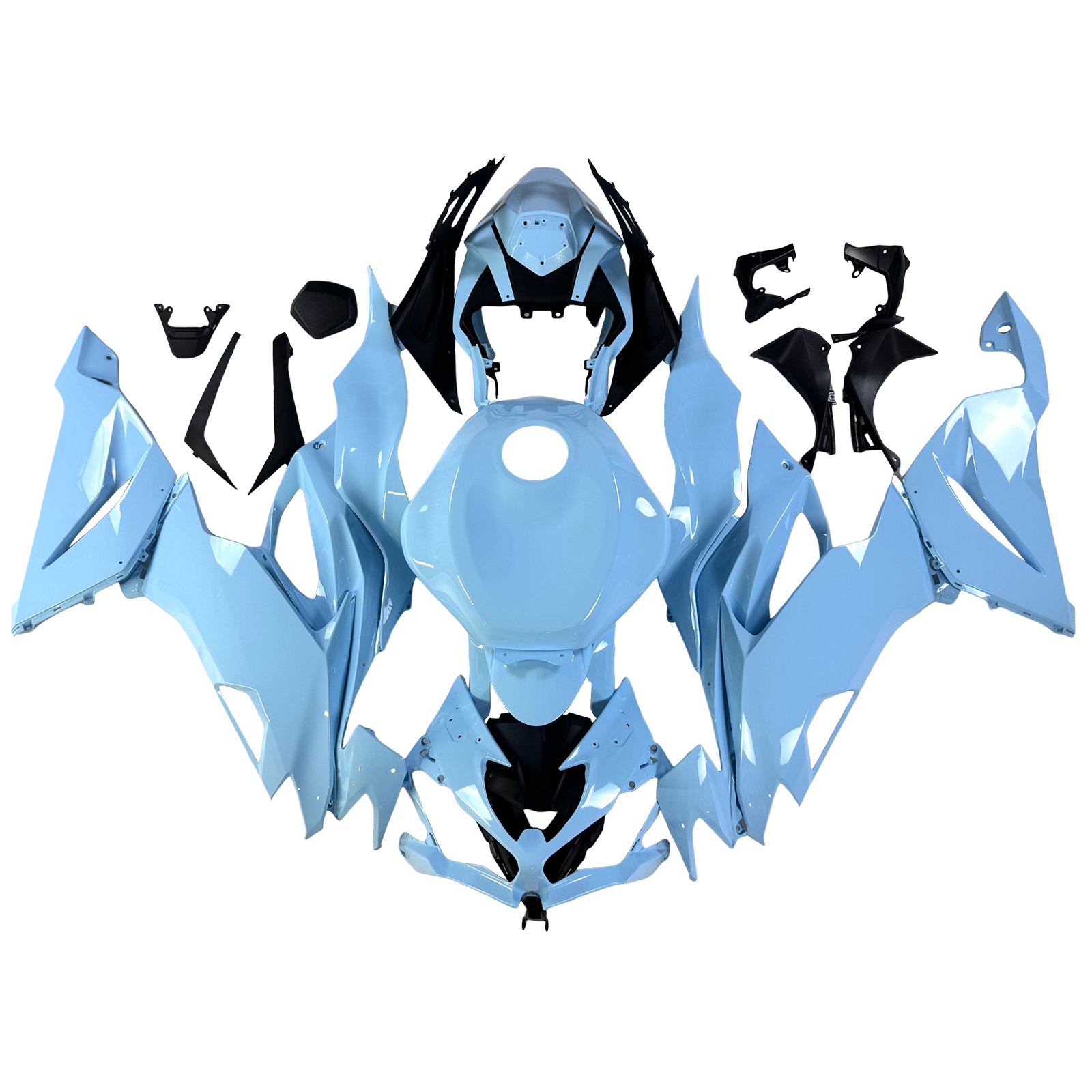 Amotopart 2019-2023 Kawasaki ZX6R Light Blue Fairing Kit
