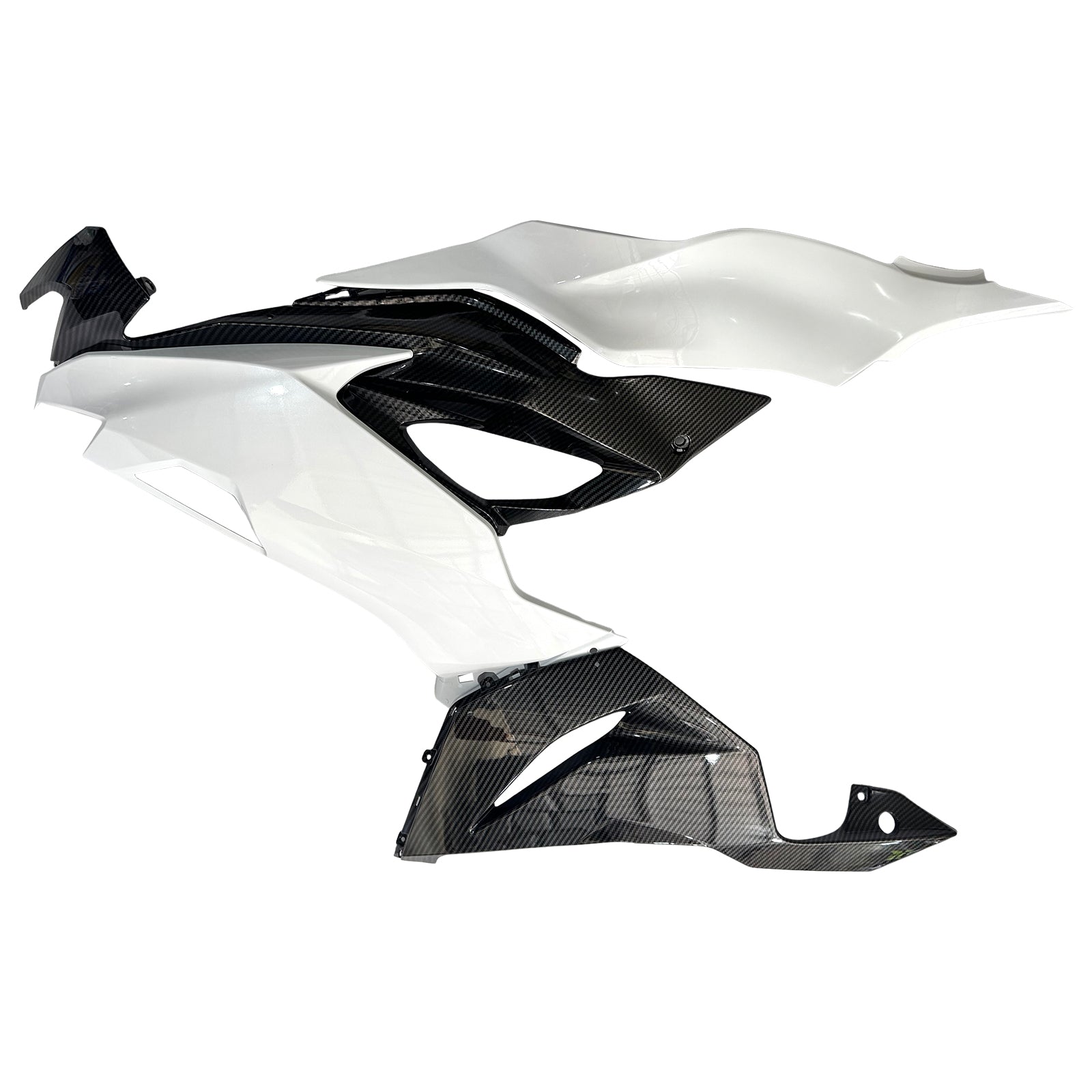Amotopart 2019–2023 Kawasaki ZX6R Verkleidungsset in Schwarz, Perlweiß