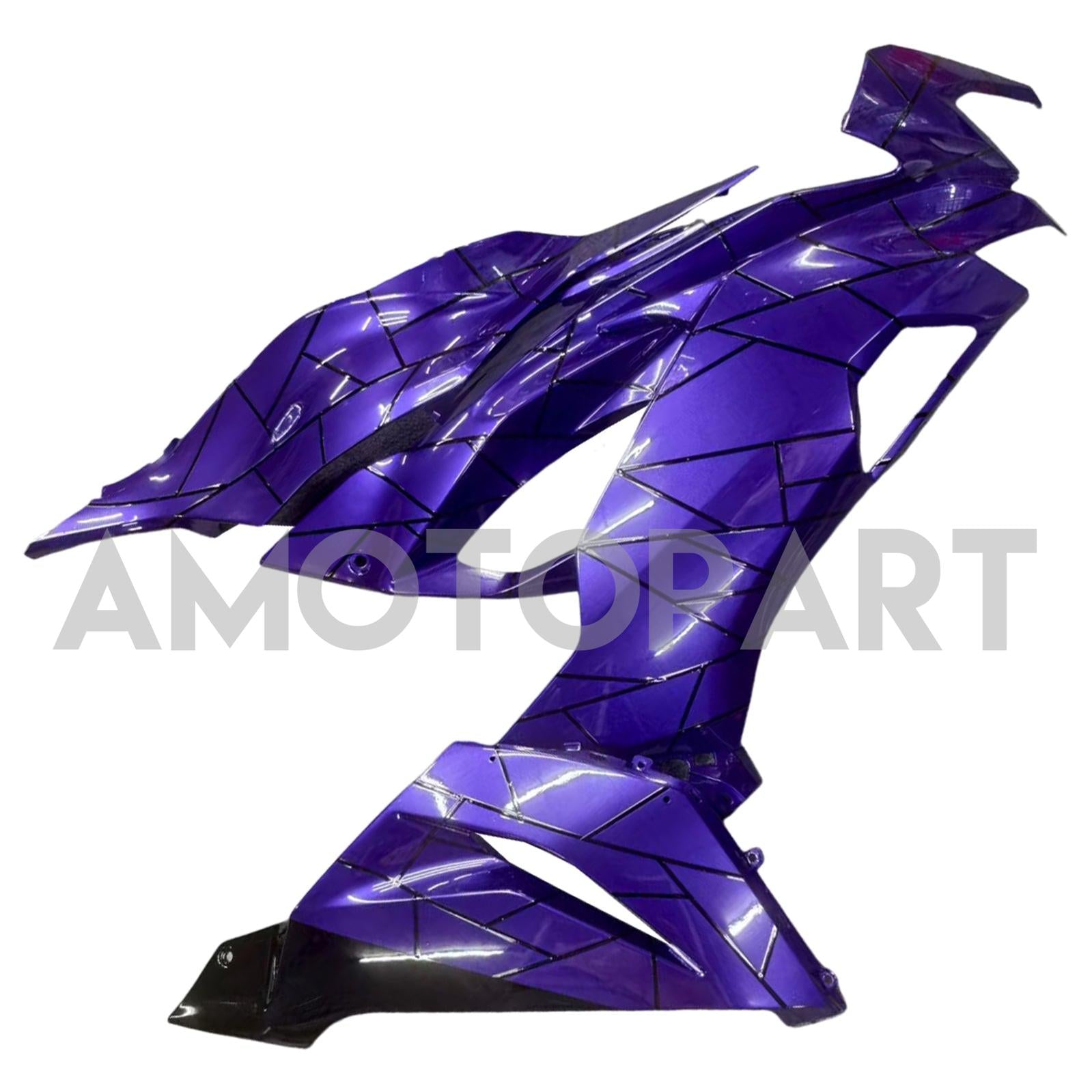 Amotopart 2019-2023 Kawasaki ZX6R Midnight Purple Matte Black Fairing Kit